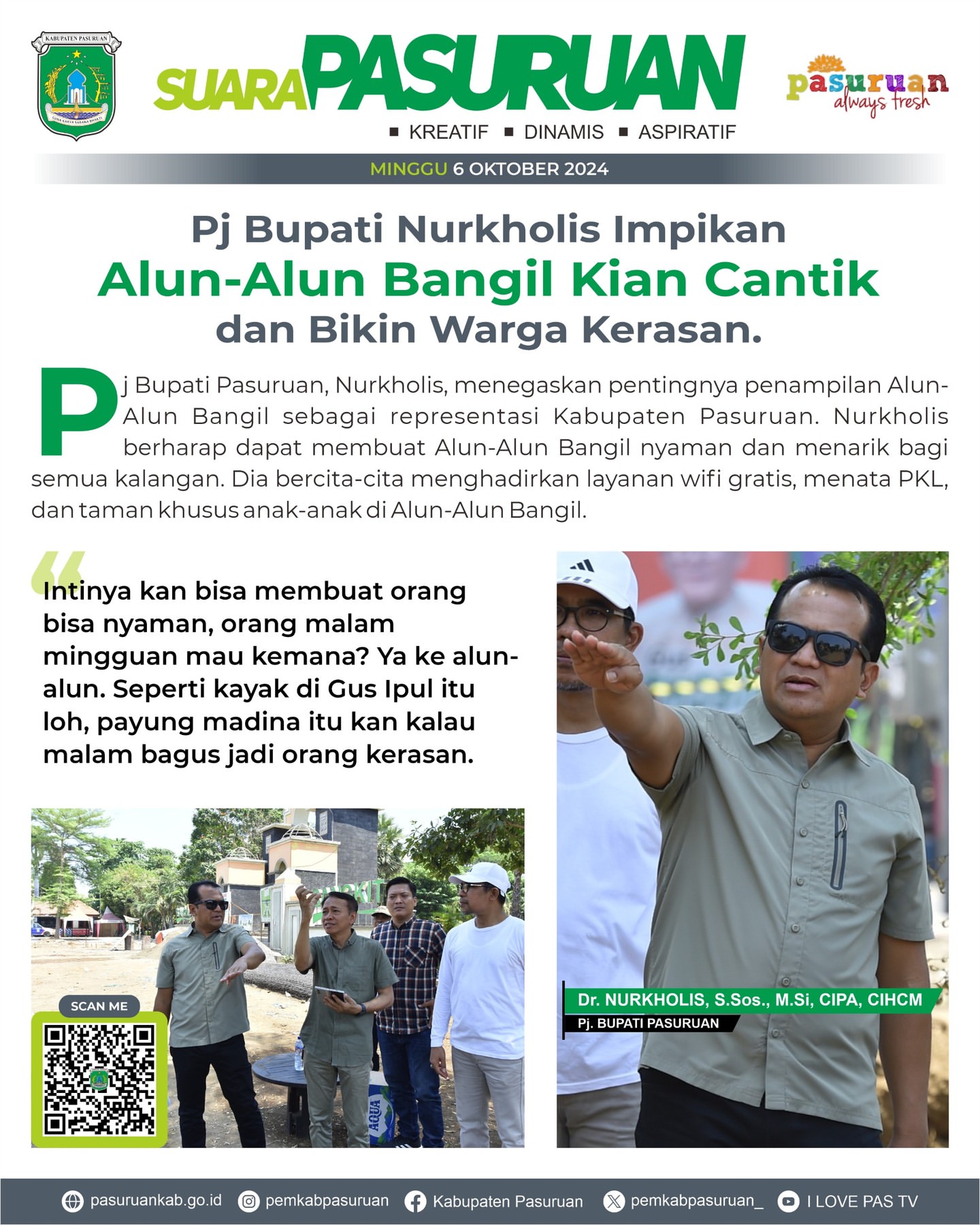 Rehabilitasi Alun-Alun Bangil, Pj Bupati Pasuruan Tegaskan Pentingnya Keindahan