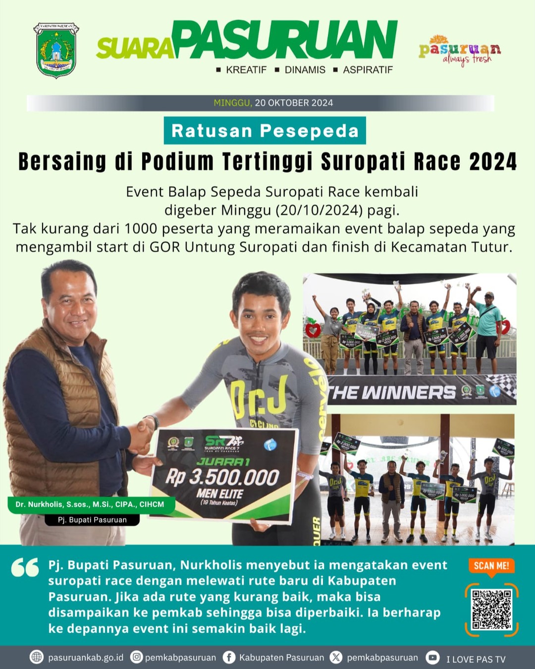 Semarak Balap Sepeda Suropati Race 2024 di Pasuruan