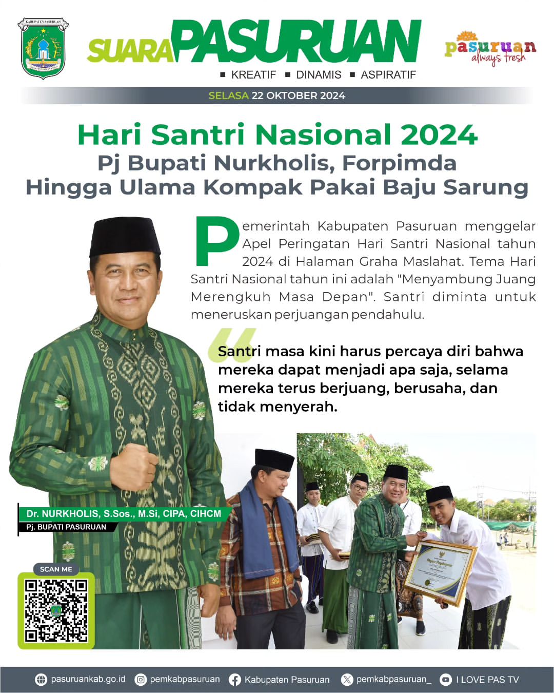 Apel Hari Santri Nasional 2024 di Pasuruan