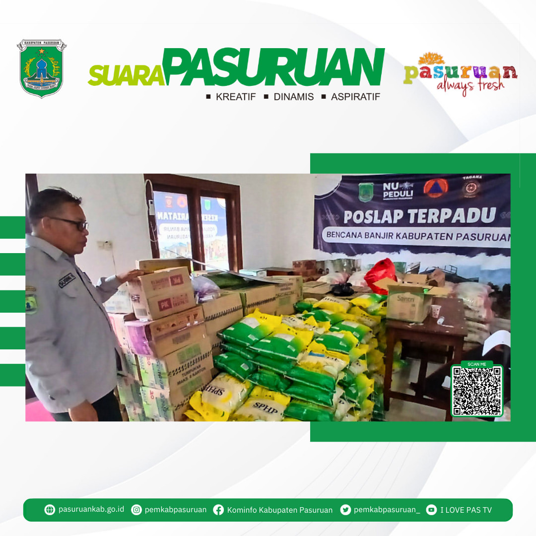 Posko Terpadu Kabupaten Pasuruan Kesibukan Logistik Banjir