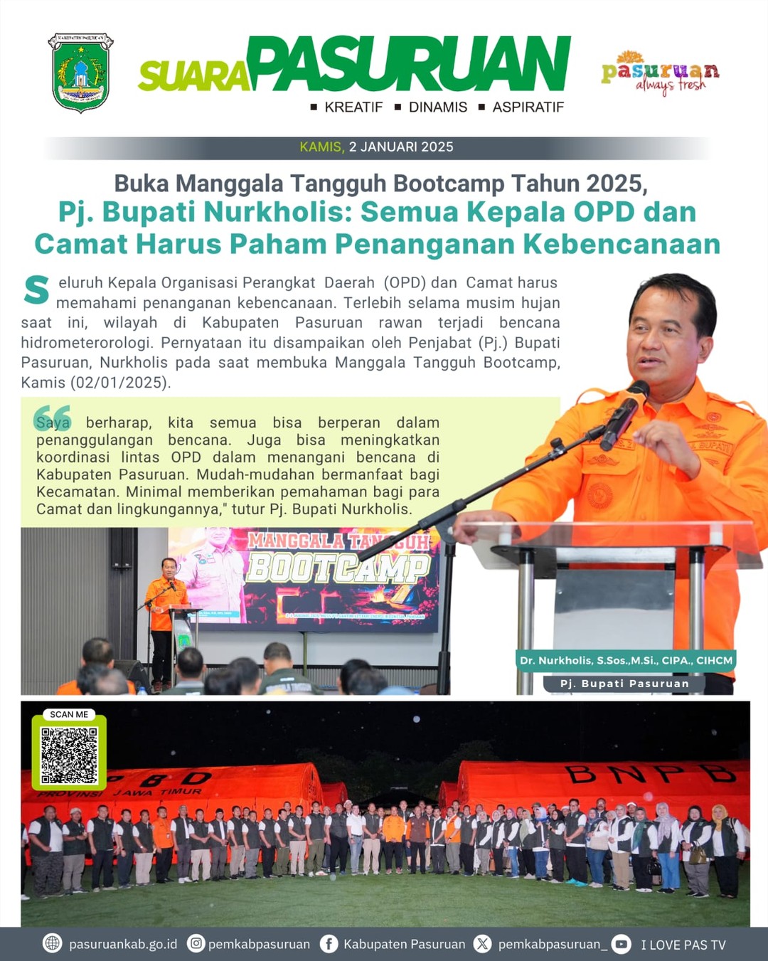 Pemerintah Pasuruan Gelar Bootcamp Penanganan Kebencanaan