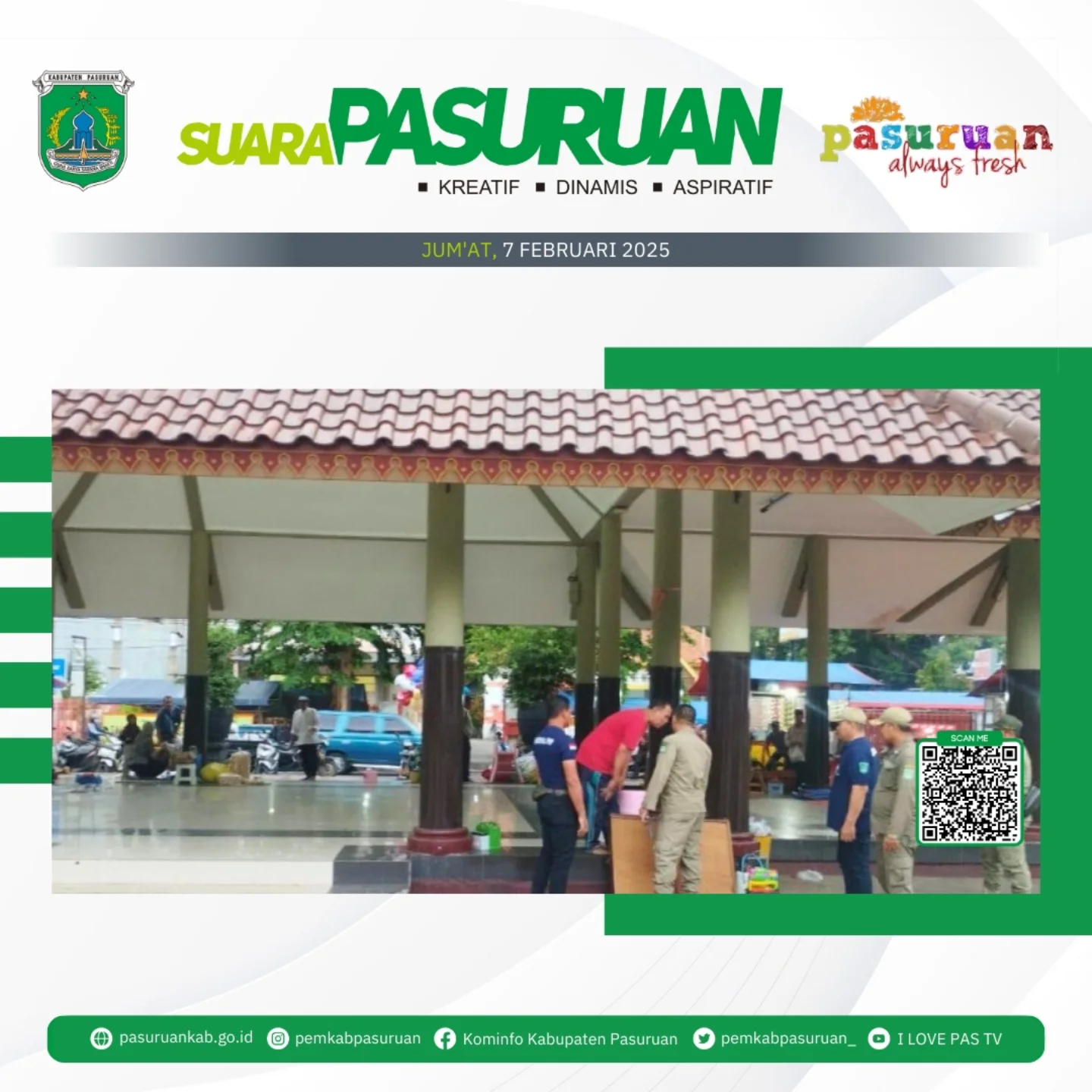 Satpol PP Kabupaten Pasuruan Tingkatkan Sosialisasi Terhadap Pedagang di Alun-Alun Bangil