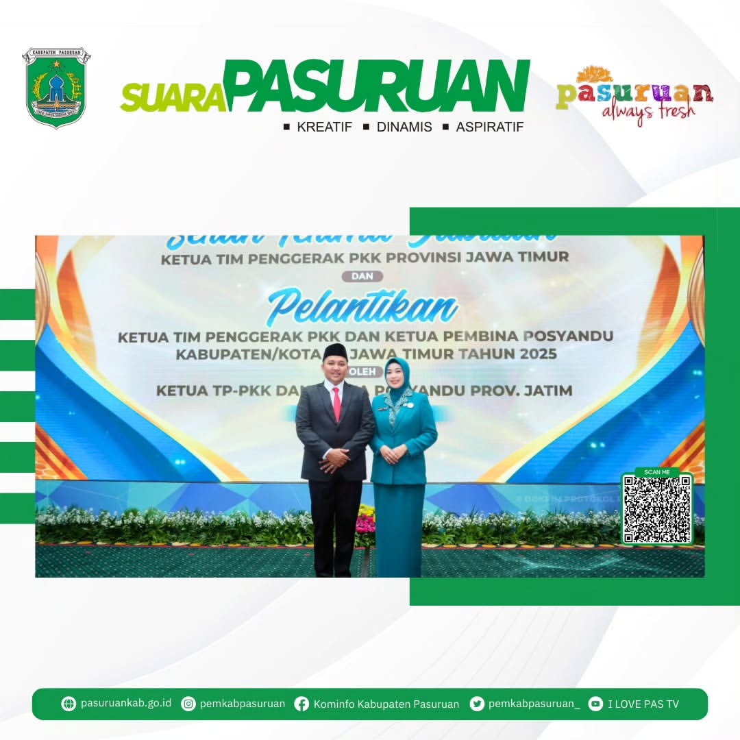 Ny.drg Hj Merita Ariestya Yudi Dilantik Sebagai Ketua TP PKK Kabupaten Pasuruan
