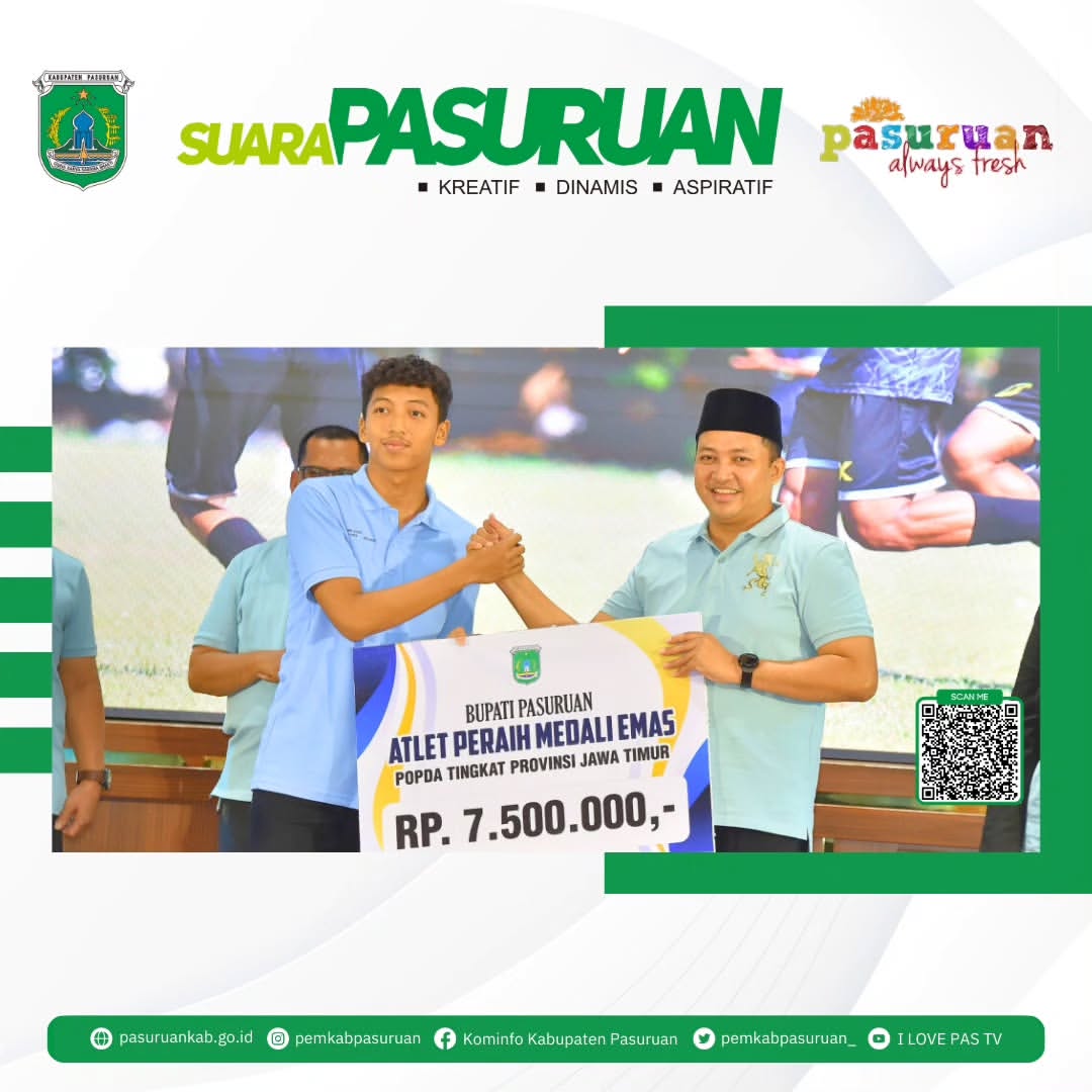Pemerintah Kabupaten Pasuruan Berikan Reward kepada Atlet dan Pelatih Berprestasi