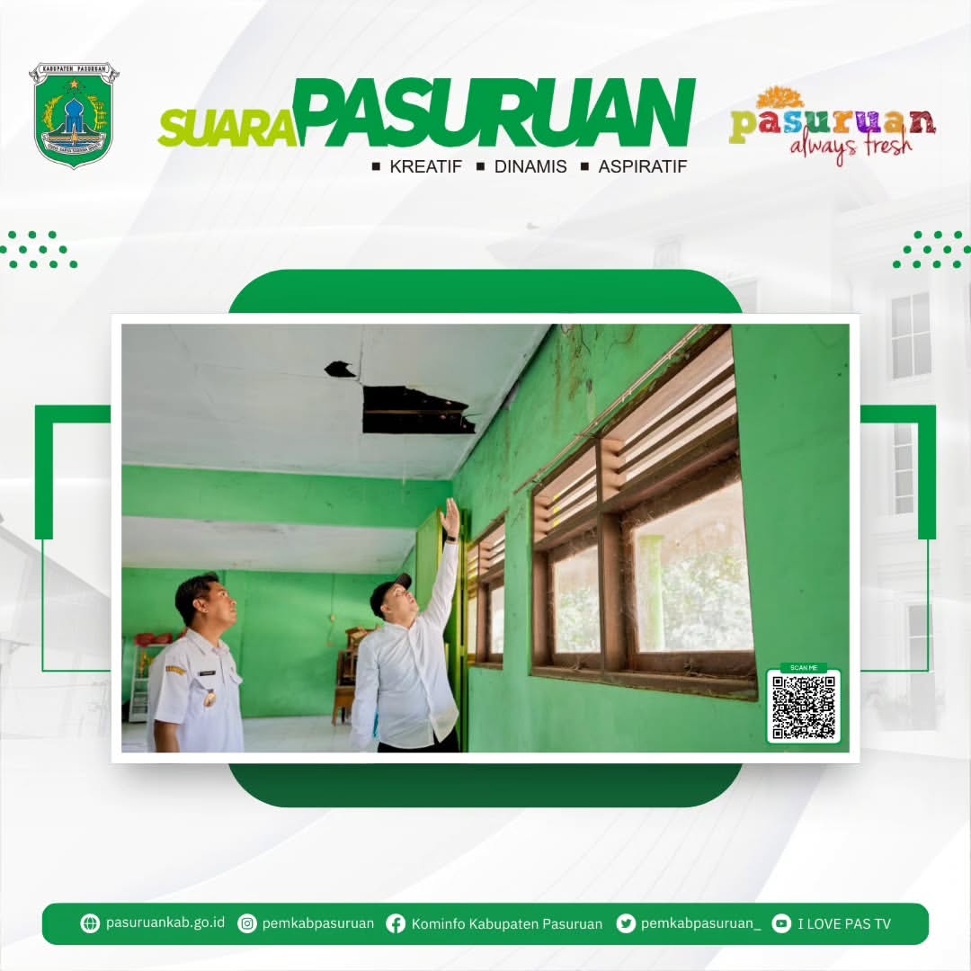 Bupati Pasuruan Lakukan Inspeksi Mendadak ke Sekolah Rusak