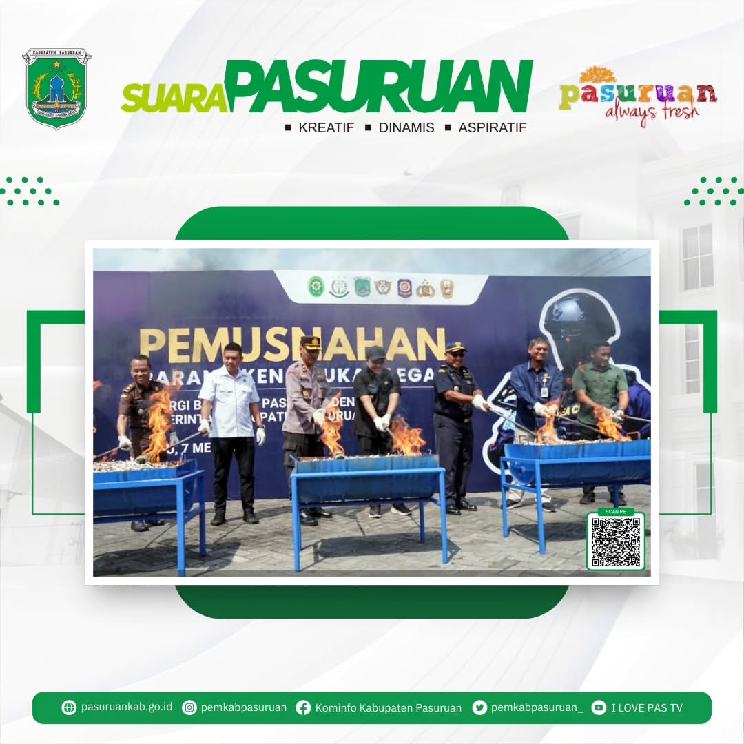 Pemusnahan Barang Kena Cukai Ilegal di Pasuruan