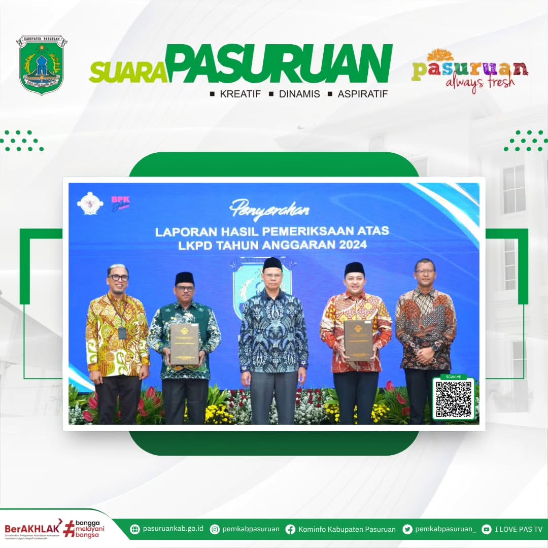Pemerintah Kabupaten Pasuruan Raih Opini WTP ke-12 Kalinya