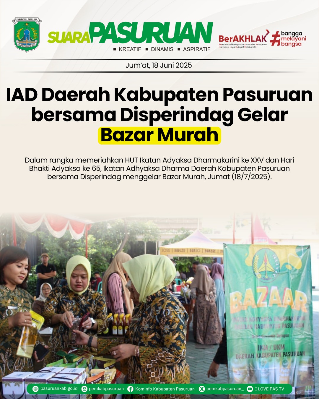 Bazar Murah Semarakkan HUT Ikatan Adyaksa Dharmakarini ke XXV