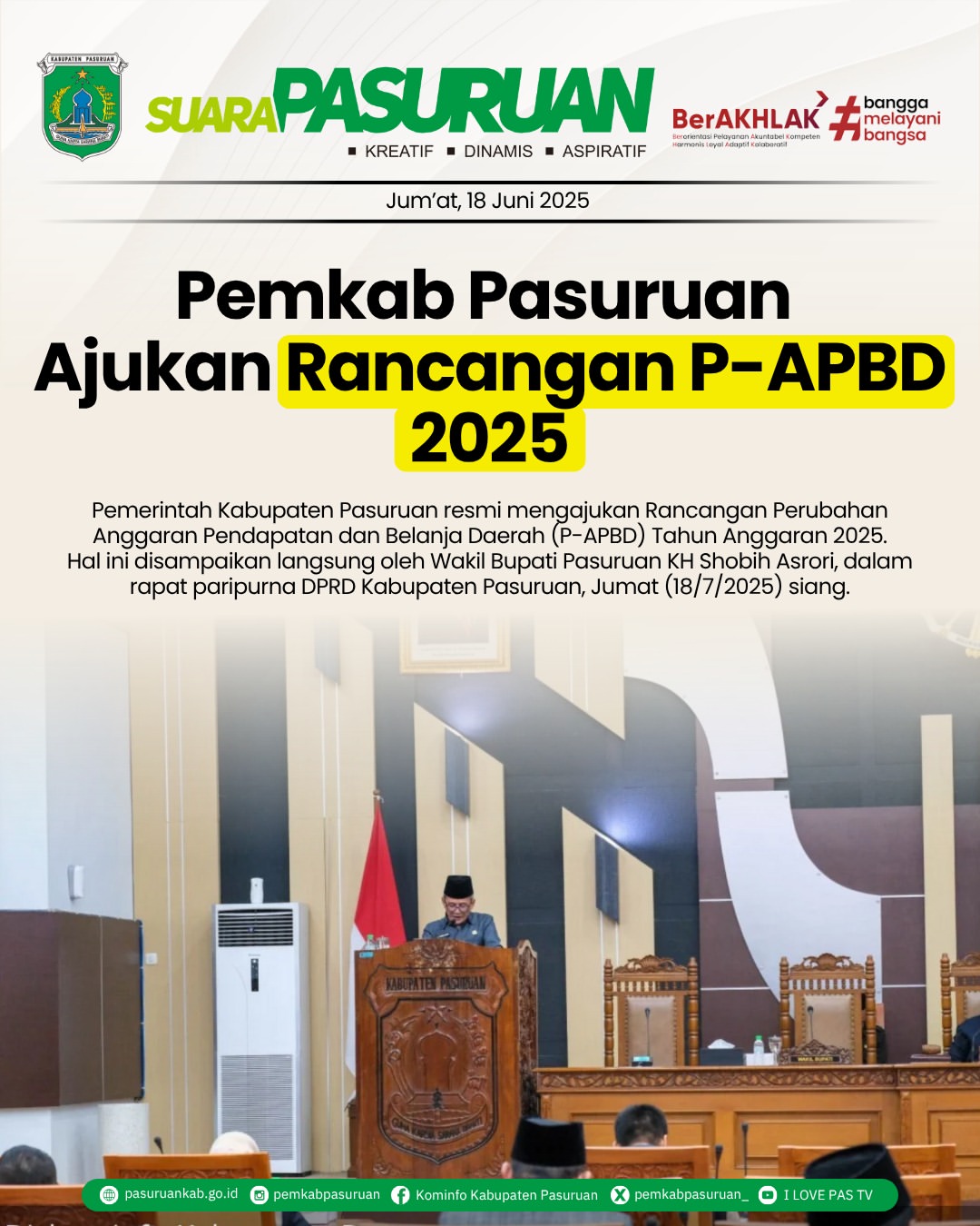 Pemerintah Kabupaten Pasuruan Ajukan Rancangan Perubahan APBD 2025