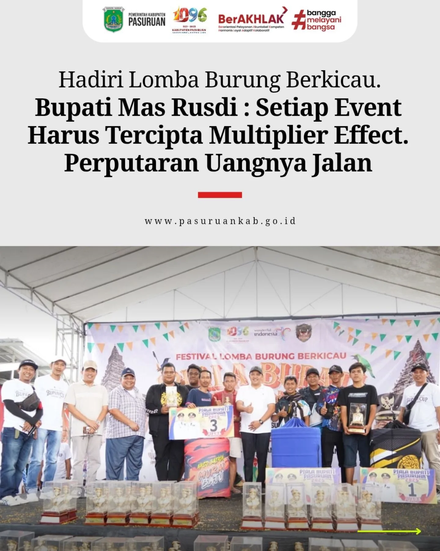 Ribuan Burung Berkicau Ikuti Lomba Piala Bupati Pasuruan Tahun 2025