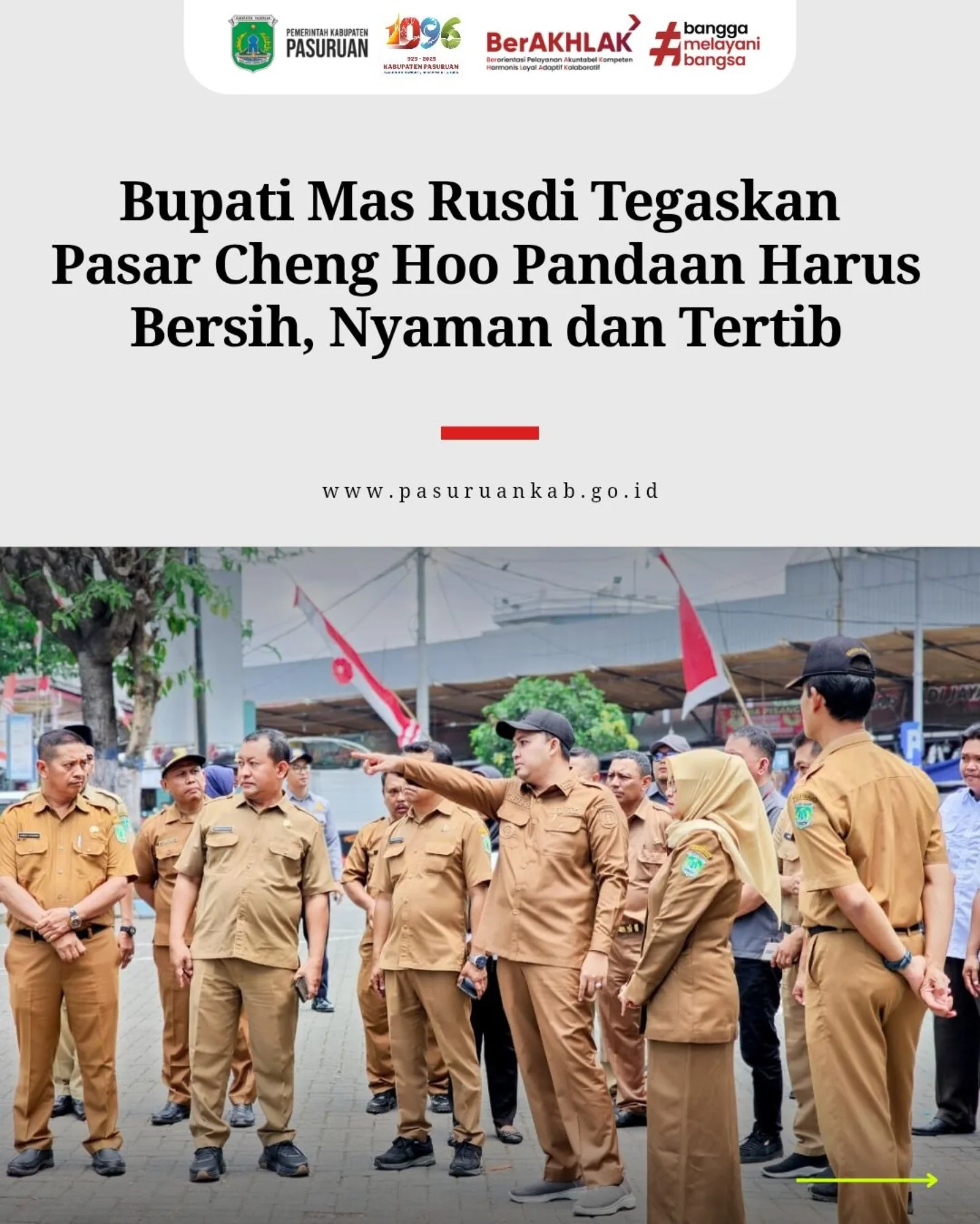 Bupati Pasuruan Tekankan Kebersihan dan Ketertiban di Pasar Wisata Cheng Hoo Pandaan