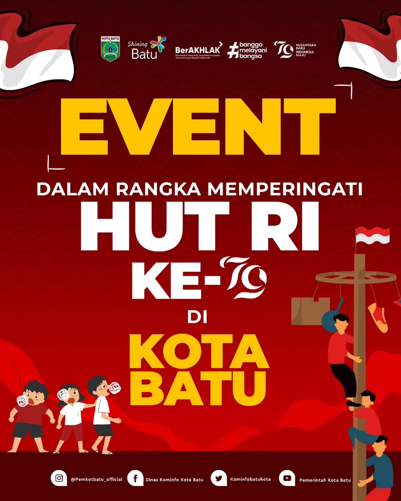 Rangkaian Acara Sambut HUT ke-79 Kemerdekaan RI di Kota Batu