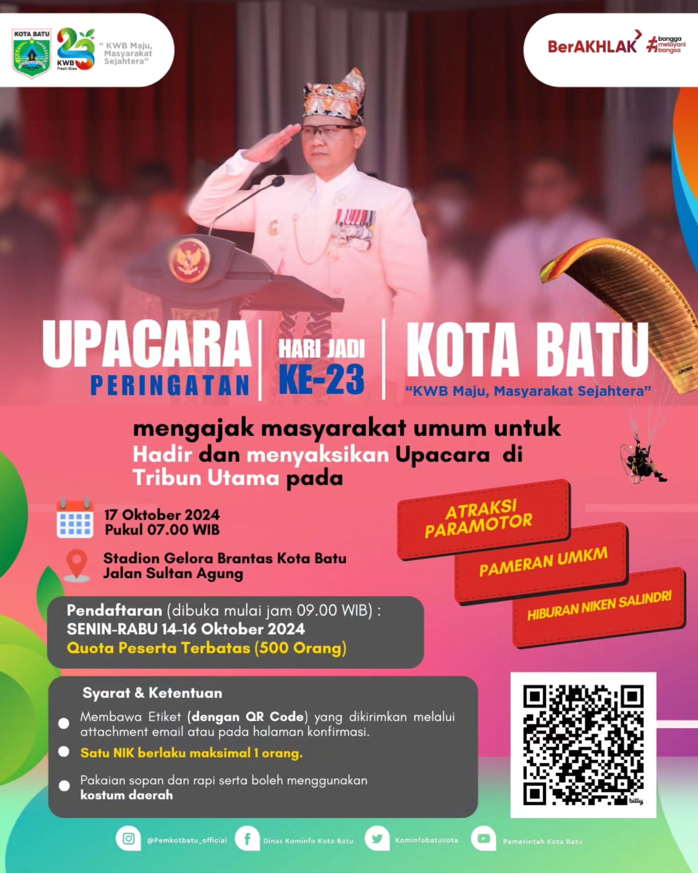 Peringatan Hari Jadi Kota Batu ke-23 Akan Dilaksanakan dengan Meriah