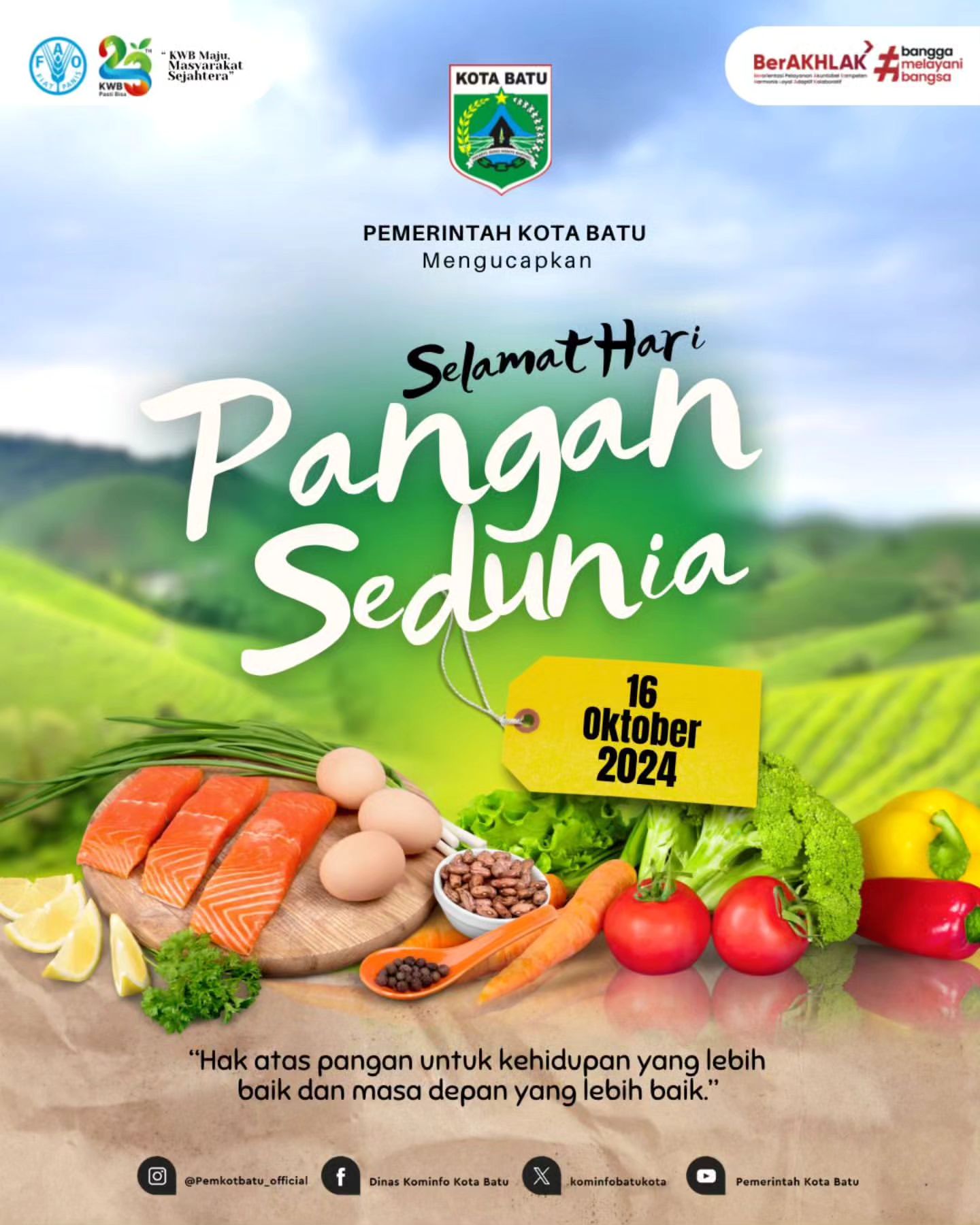 Selamat Hari Pangan Sedunia 2024 dari Pemerintah Kota Batu