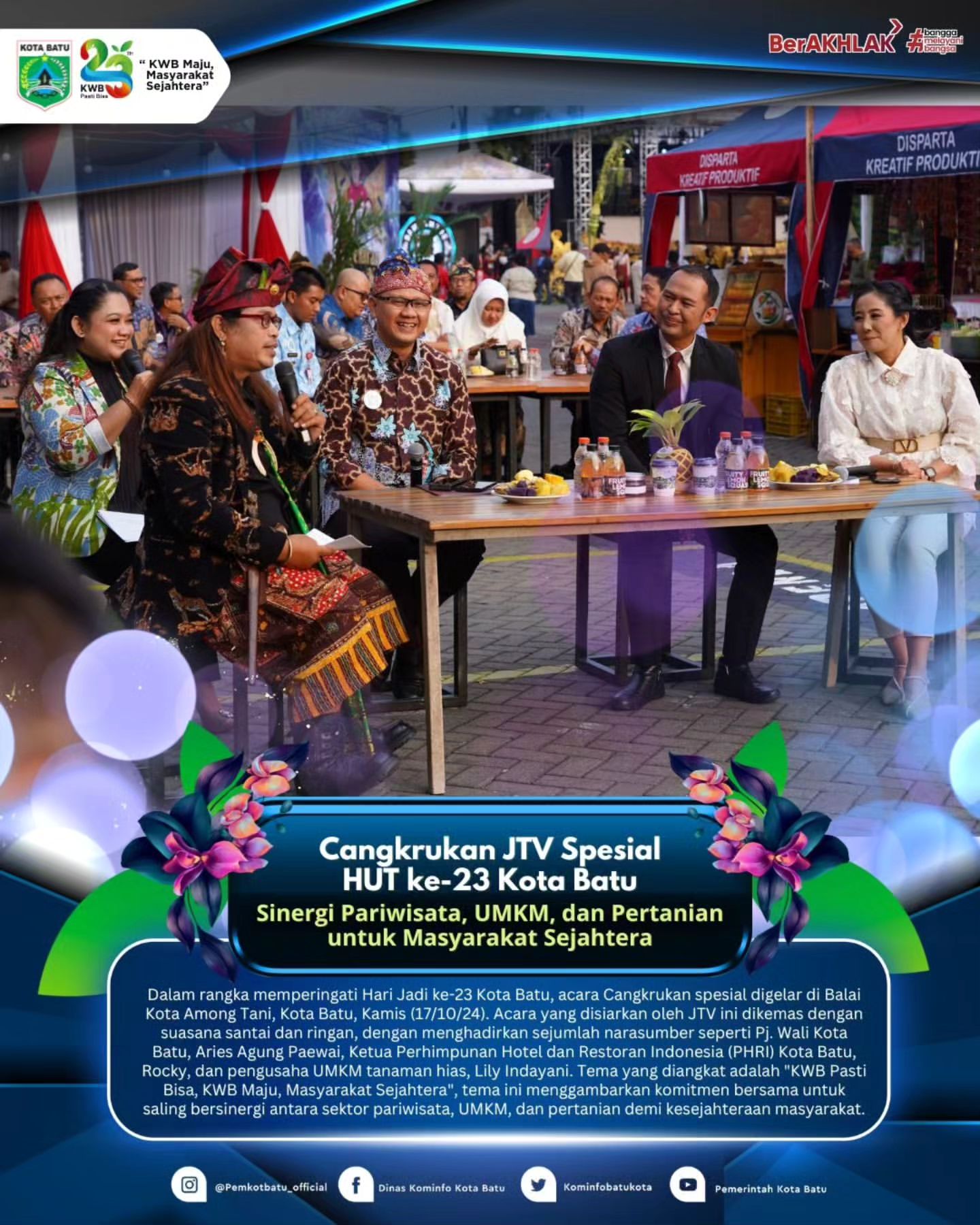 Cangkrukan JTV Spesial HUT ke-23 Kota Batu: Sinergi Pariwisata, UMKM, dan Pertanian untuk Masyarakat Sejahtera