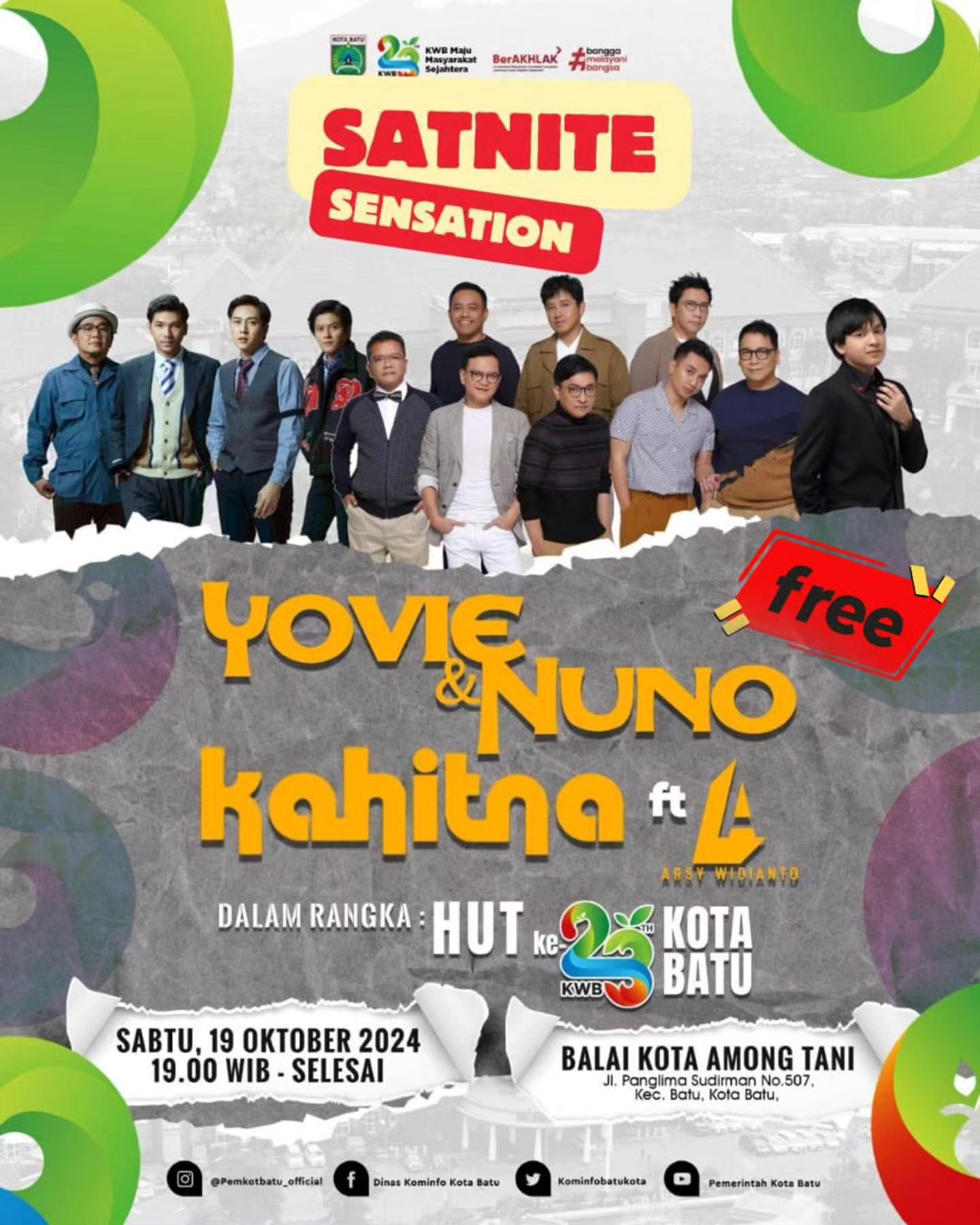 Rayakan HUT Kota Batu ke-23 dengan Konser Spesial