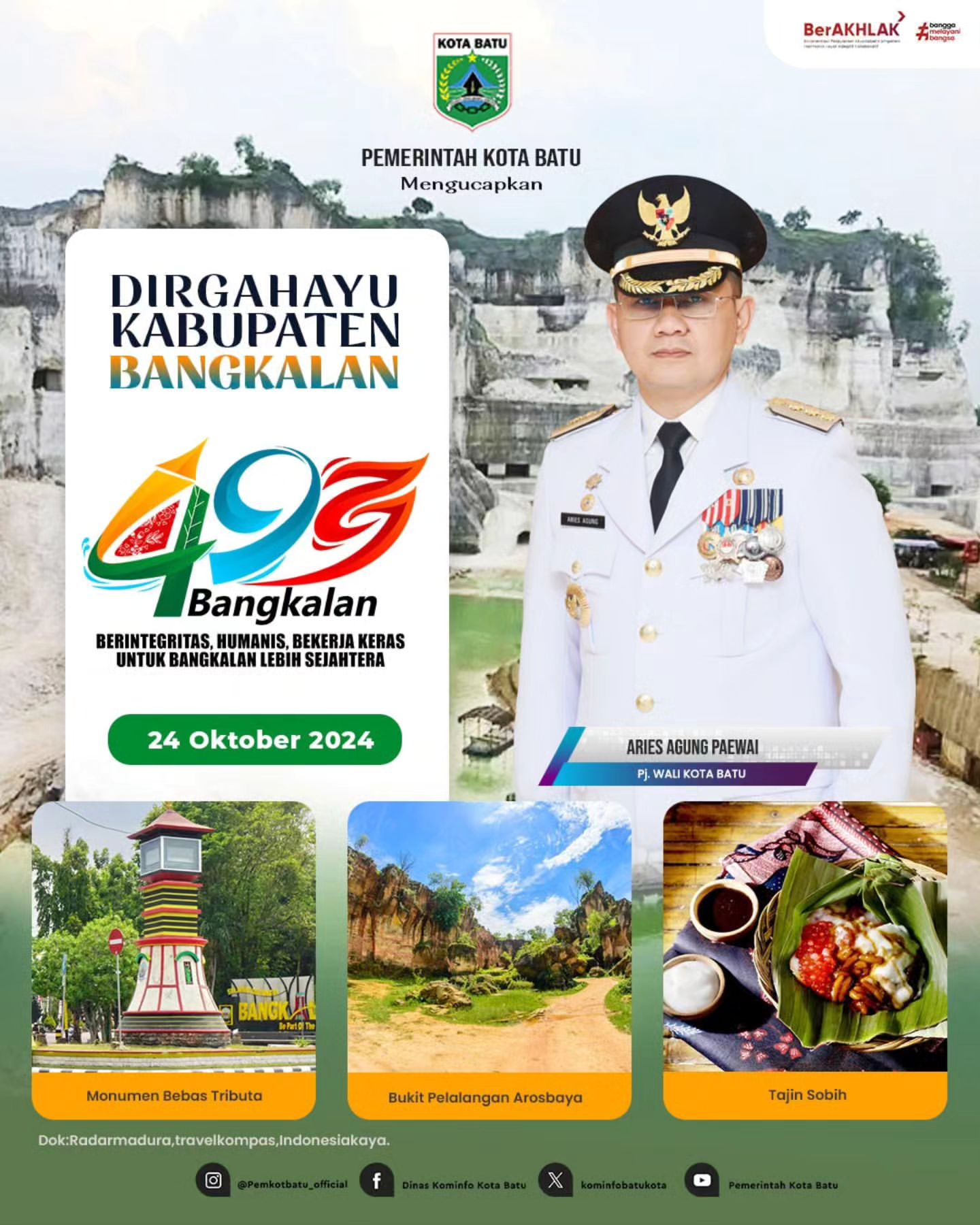 Perayaan HUT Kabupaten Bangkalan ke-499: Kota Batu Menyampaikan Ucapan Selamat