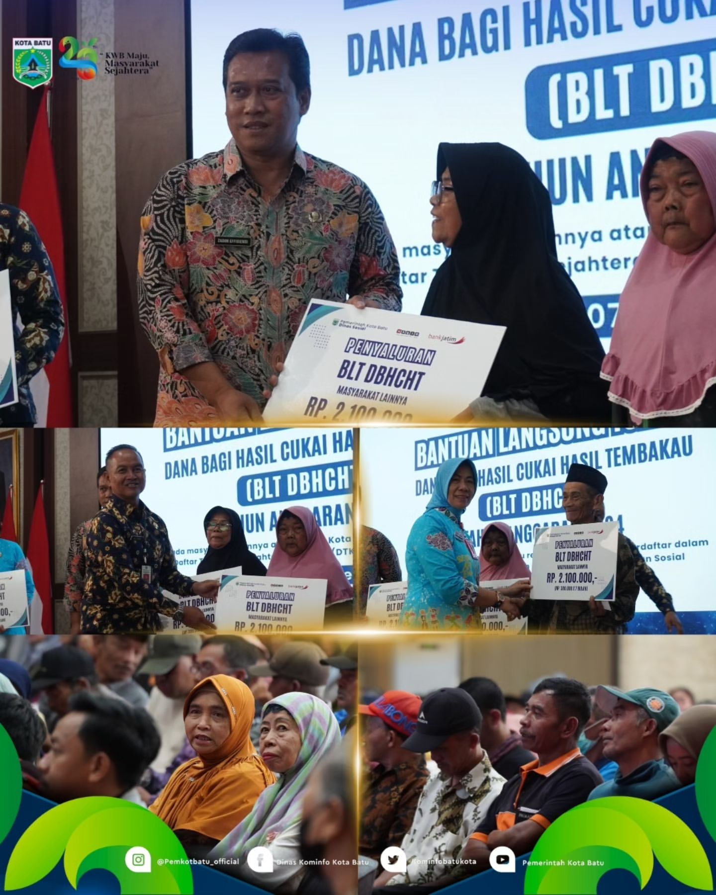 275 Warga Kota Batu Terima Bantuan Langsung Tunai dari DBHCHT
