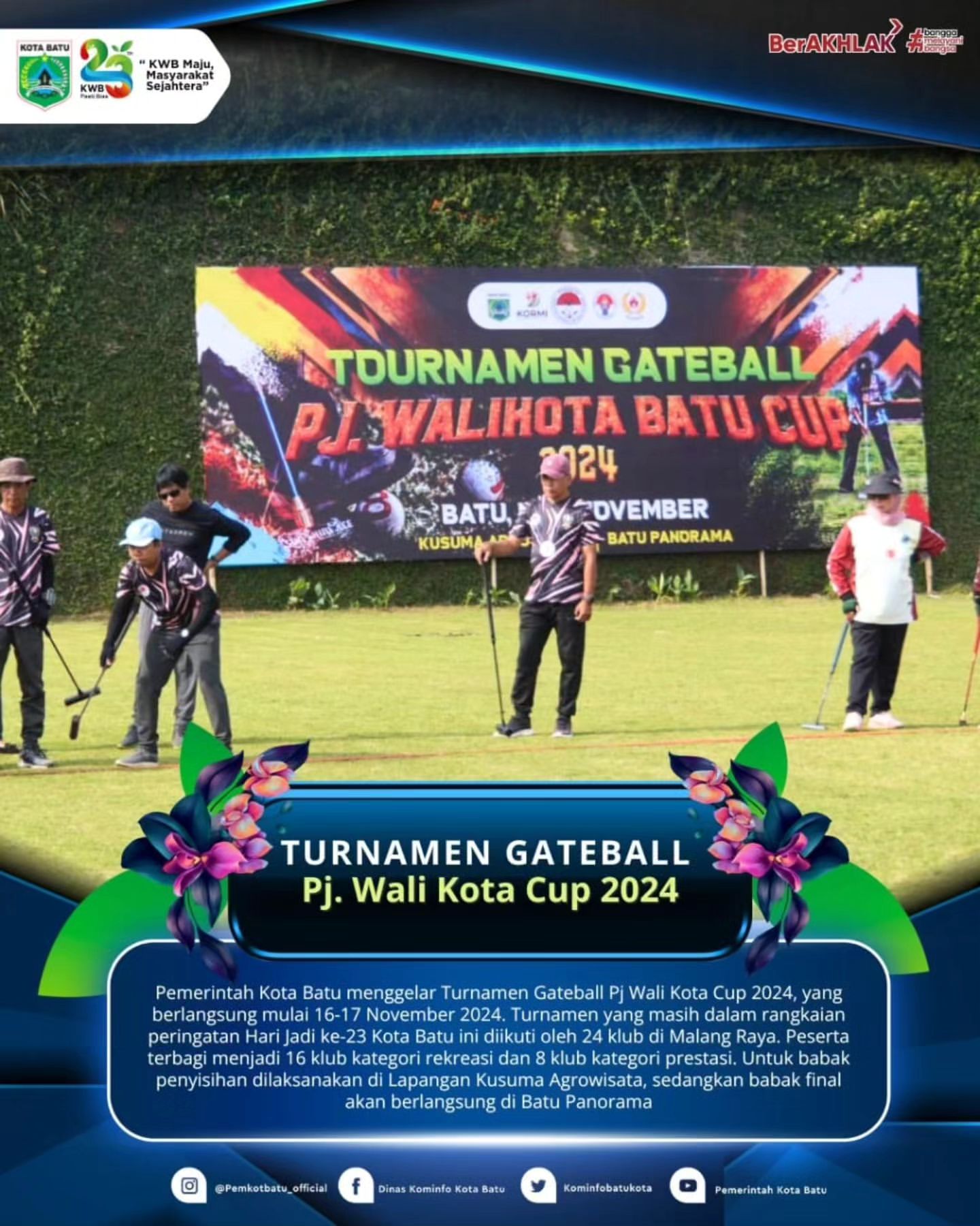Turnamen Gateball Pj. Wali Kota Cup 2024 Di Kota Batu