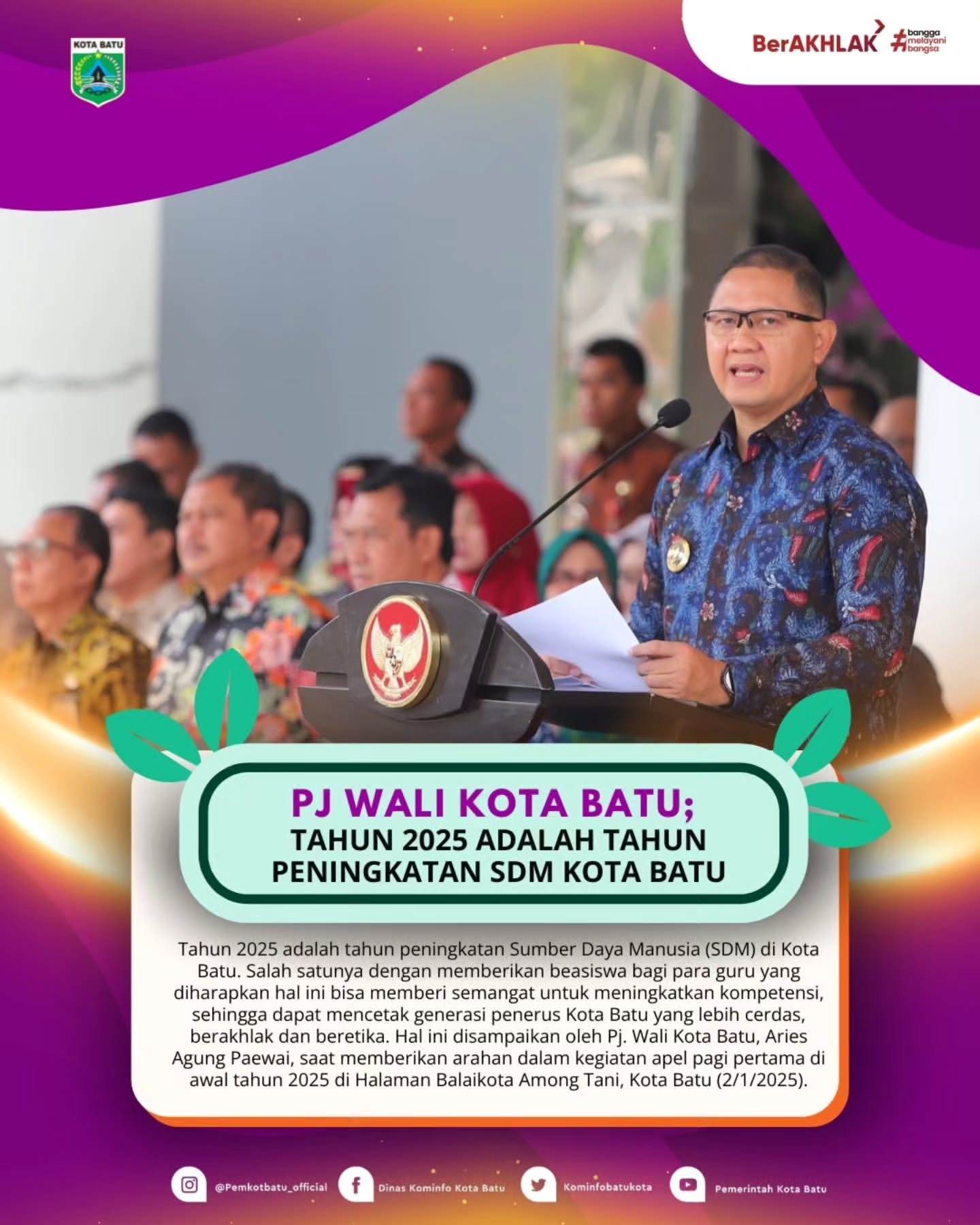 Tahun 2025 Ditetapkan sebagai Tahun Peningkatan SDM Kota Batu