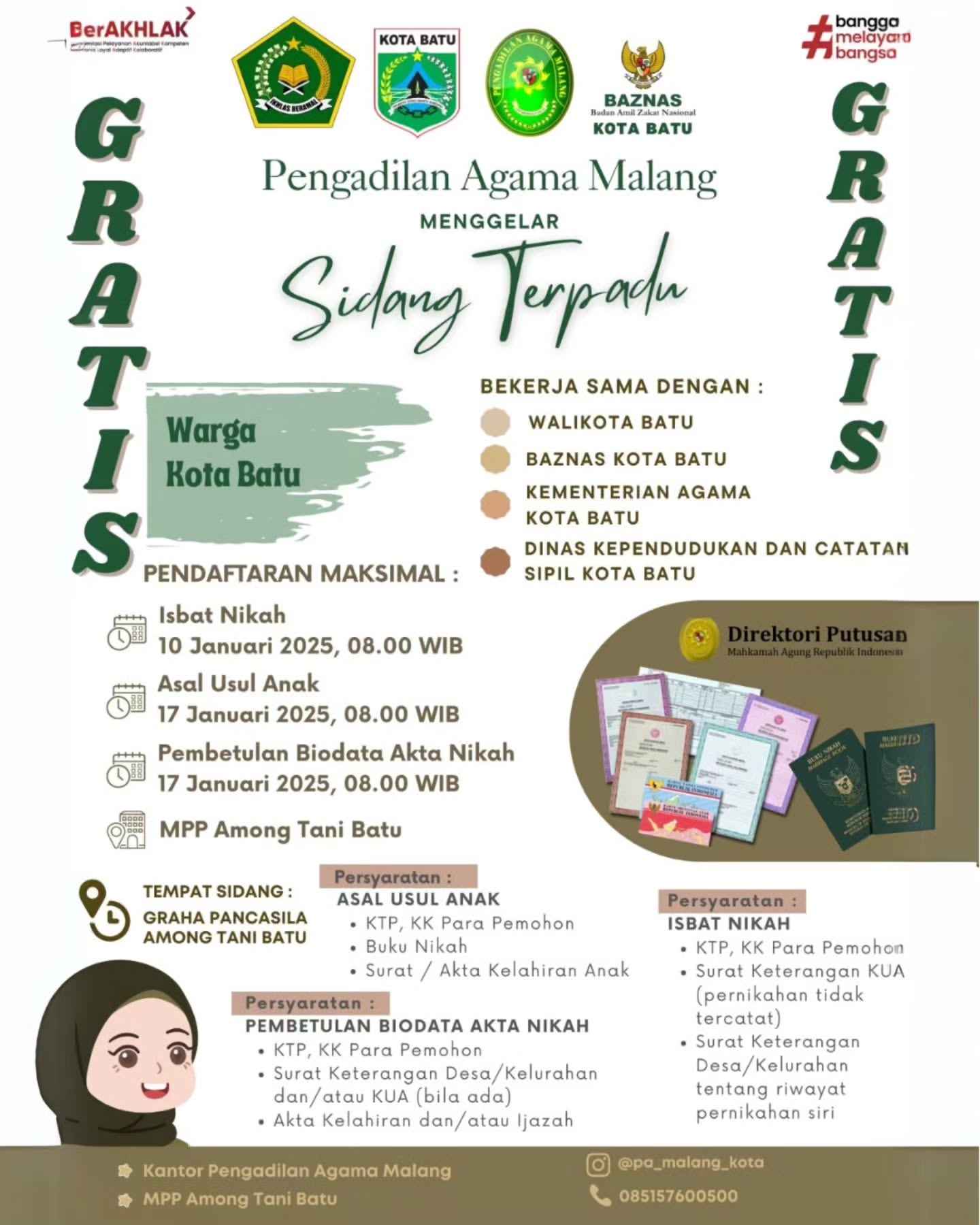 Sidang Terpadu Gratis untuk Warga Kota Batu