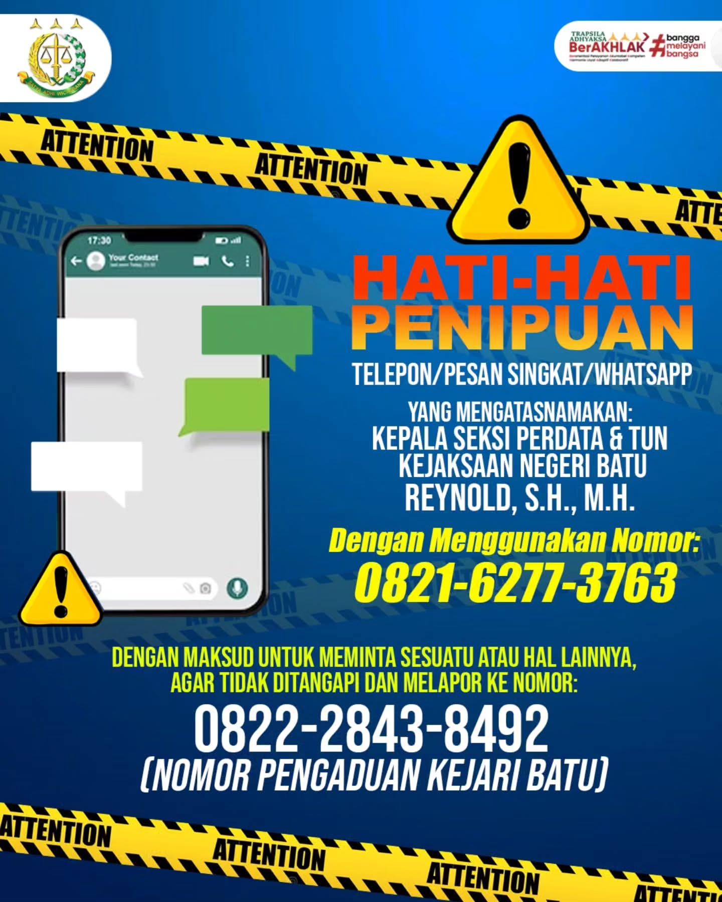 Waspada Penipuan yang Mengatasnamakan Kejaksaan Negeri Batu