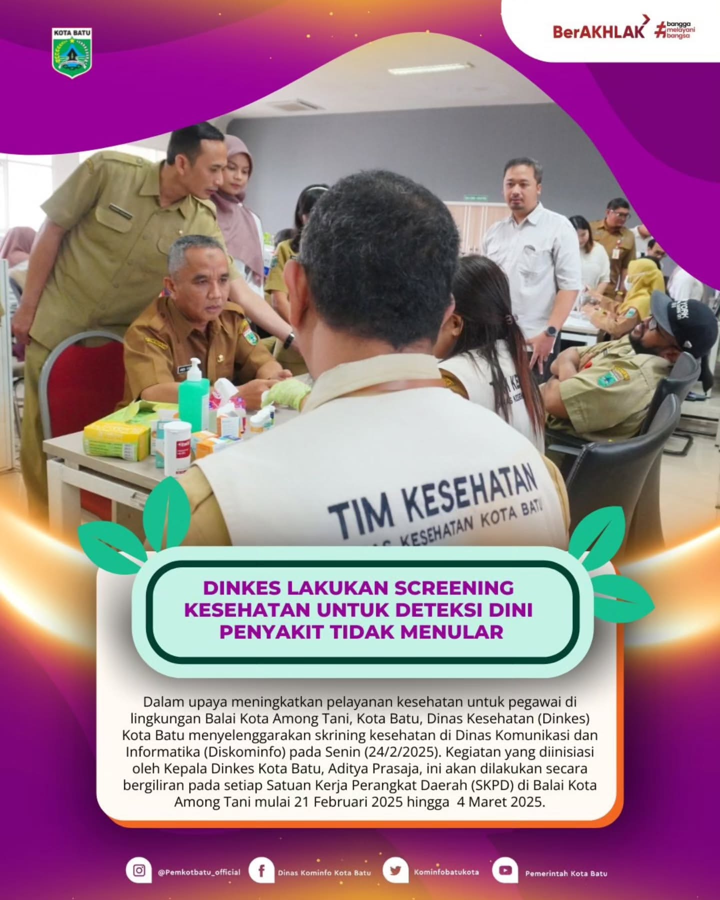 Skrining Kesehatan Dinas Kesehatan Kota Batu untuk Pegawai