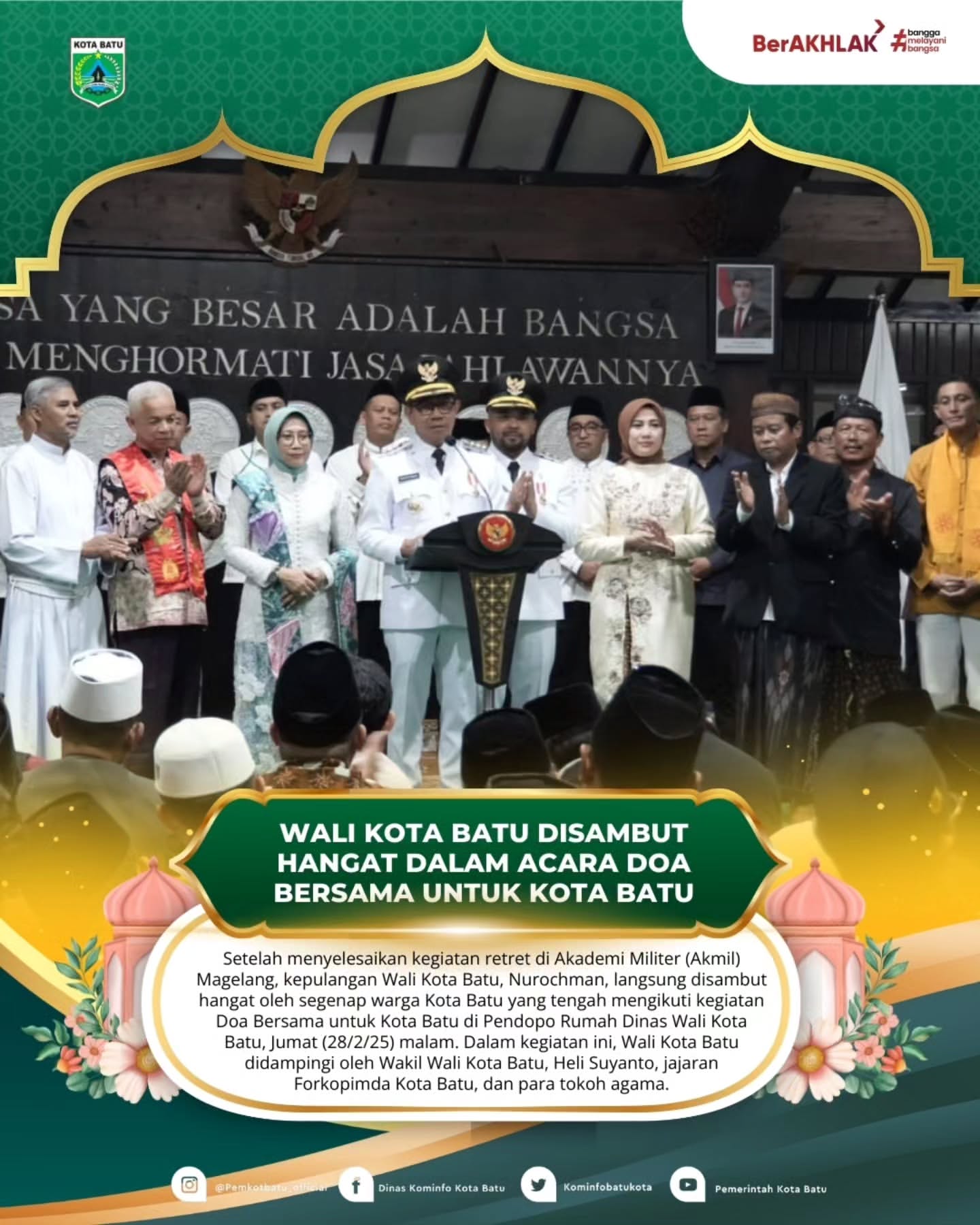 Wali Kota Batu Diterima dengan Hangat dalam Doa Bersama