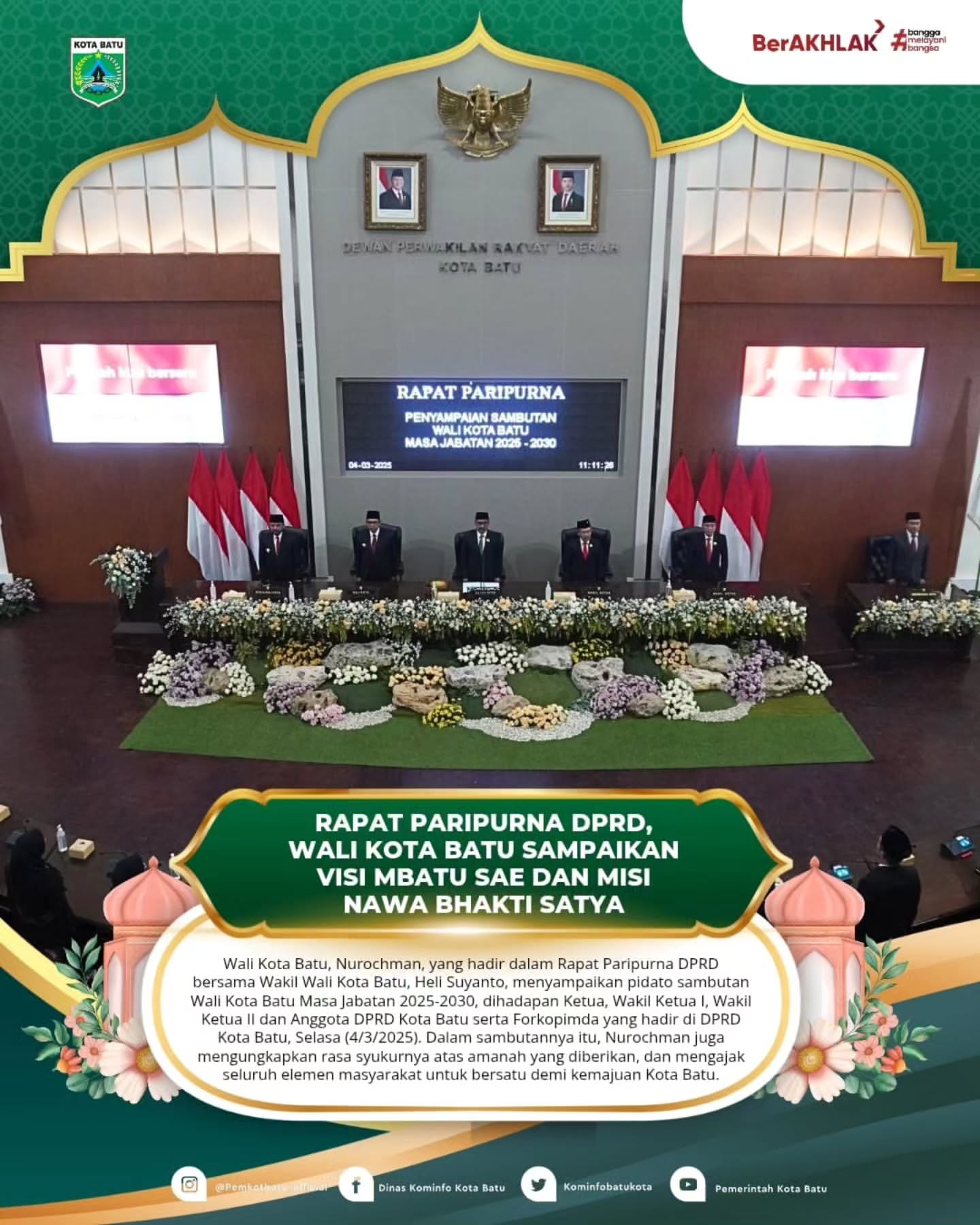 Wali Kota Batu Ajak Semua Pihak Bersatu Bangun Kota