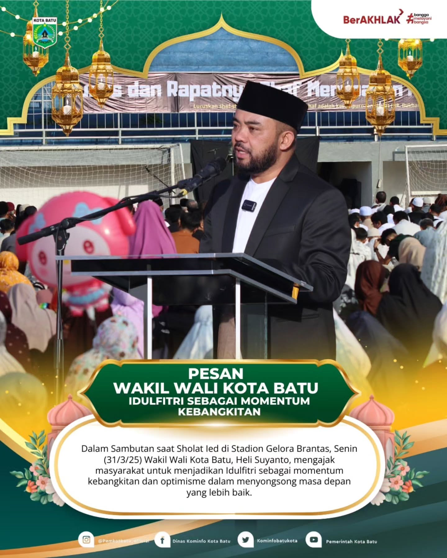 Pesan Wakil Wali Kota Batu: Idul Fitri Sebagai Momentum Kebangkitan