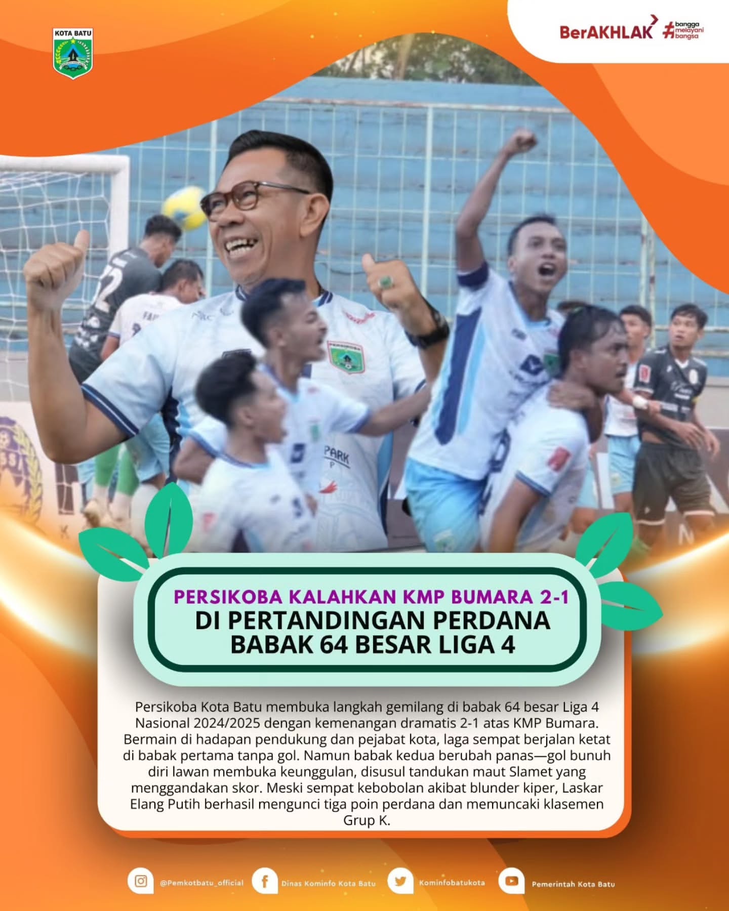 Persikoba Kota Batu Menang Dramatis di Liga 4 Nasional 2024/2025