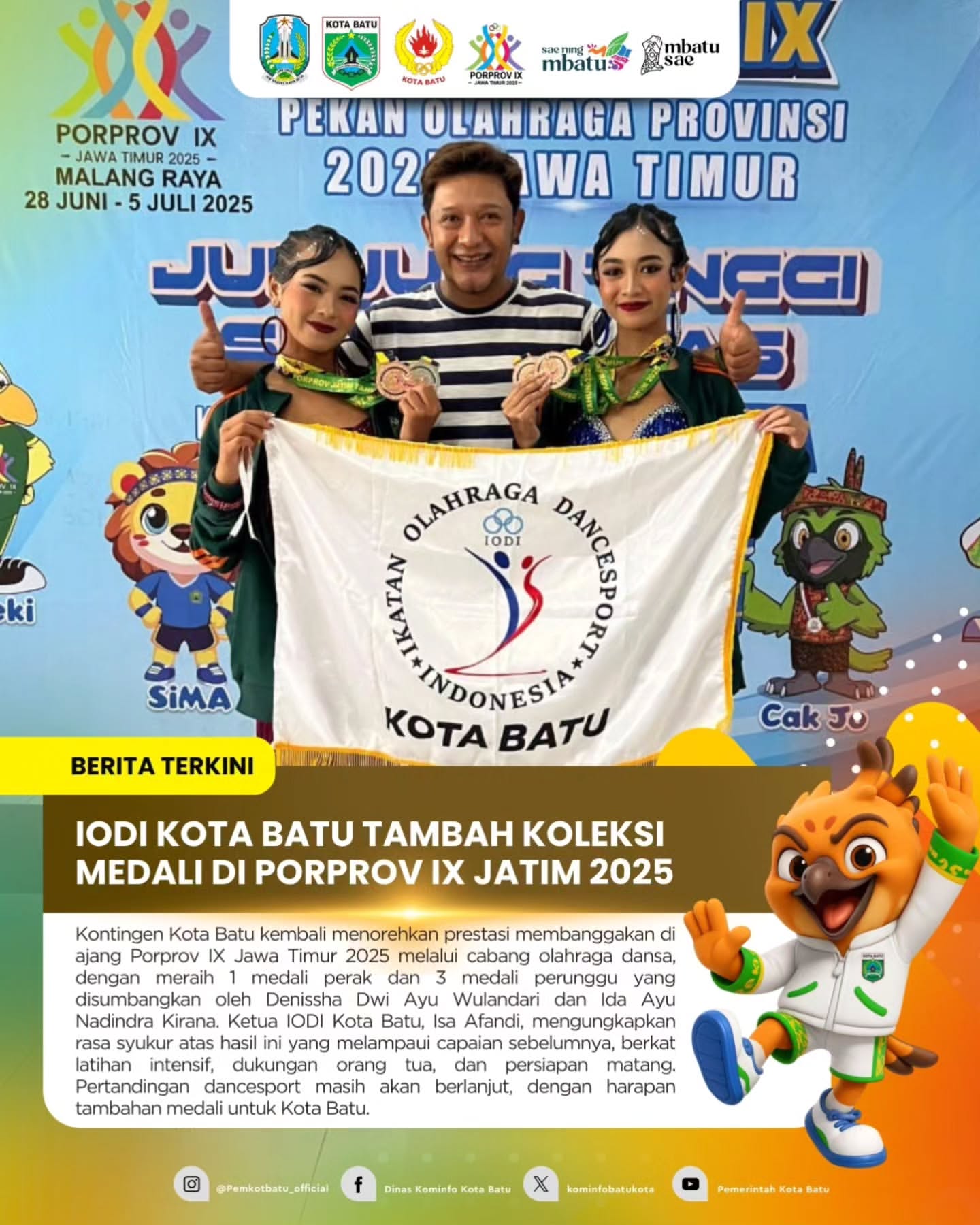 IODI Kota Batu Raih Medali di Porprov IX Jatim 2025