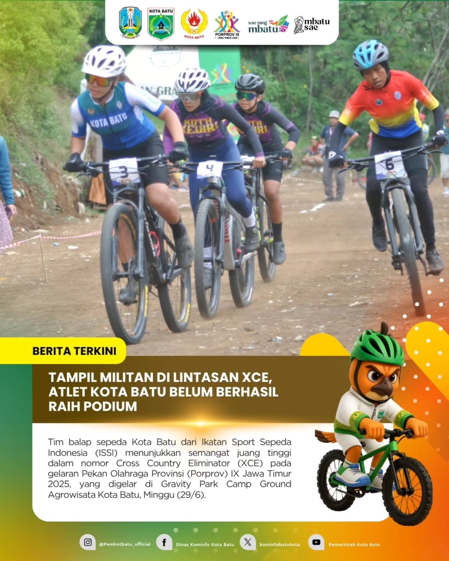 Tampil Militan, Tim XCE Kota Batu Belum Berhasil Raih Medali
