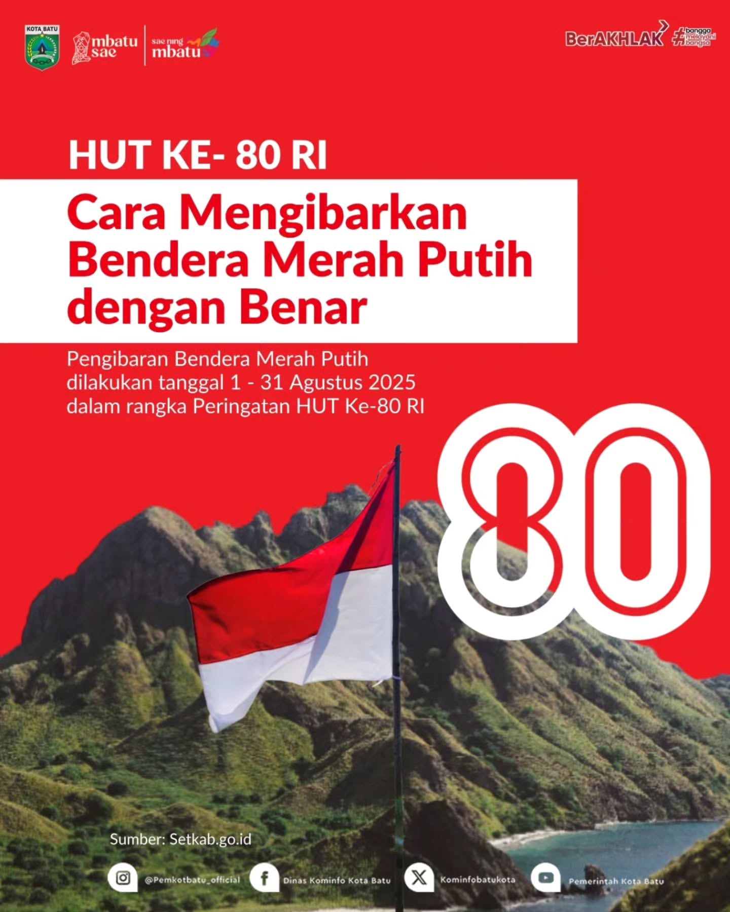 Cara Mengibarkan Bendera Merah Putih Dengan Benar di HUT ke-80 RI
