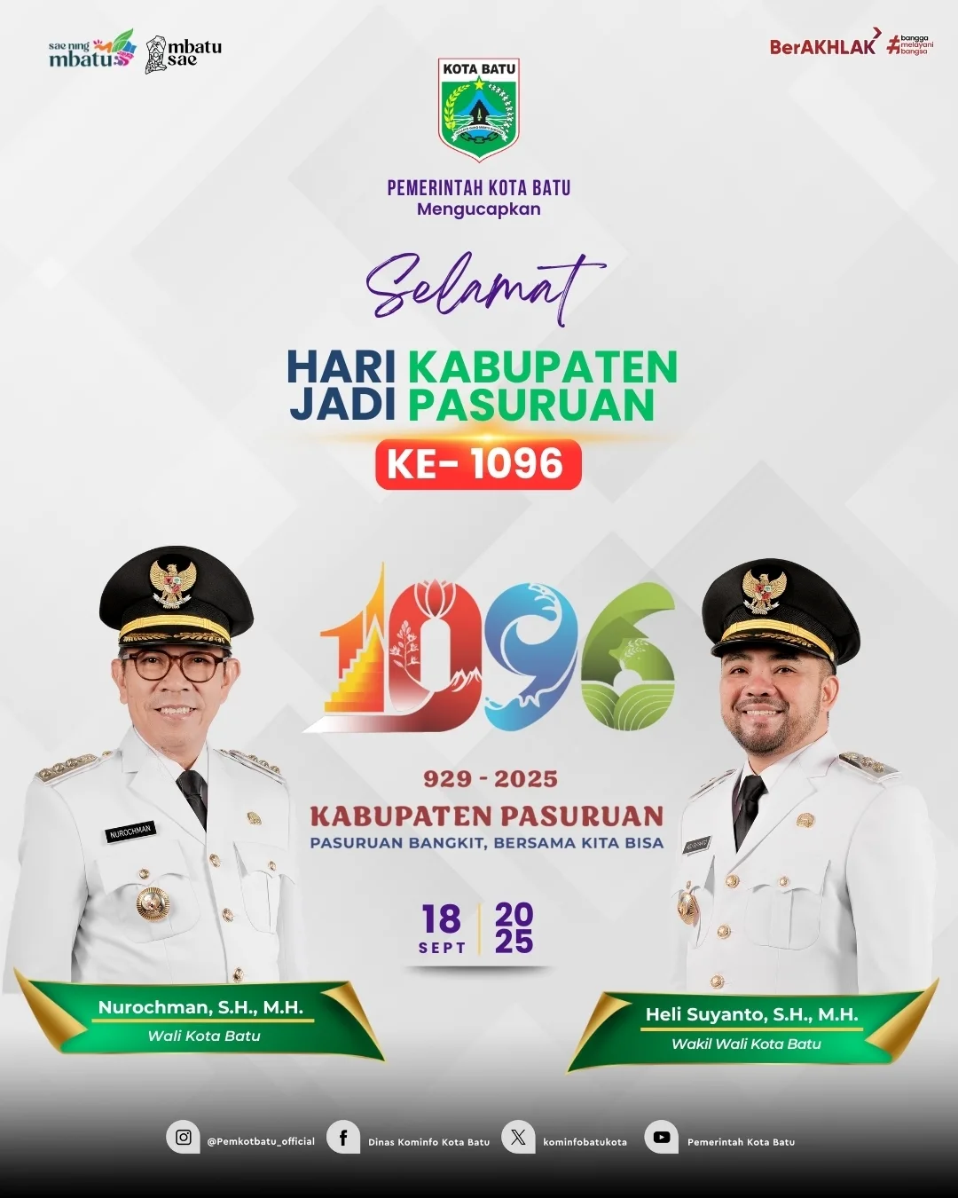 Perayaan Hari Jadi Kabupaten Pasuruan ke-1096: Menjadi Momentum Menjaga Kebersamaan dan Kemakmuran