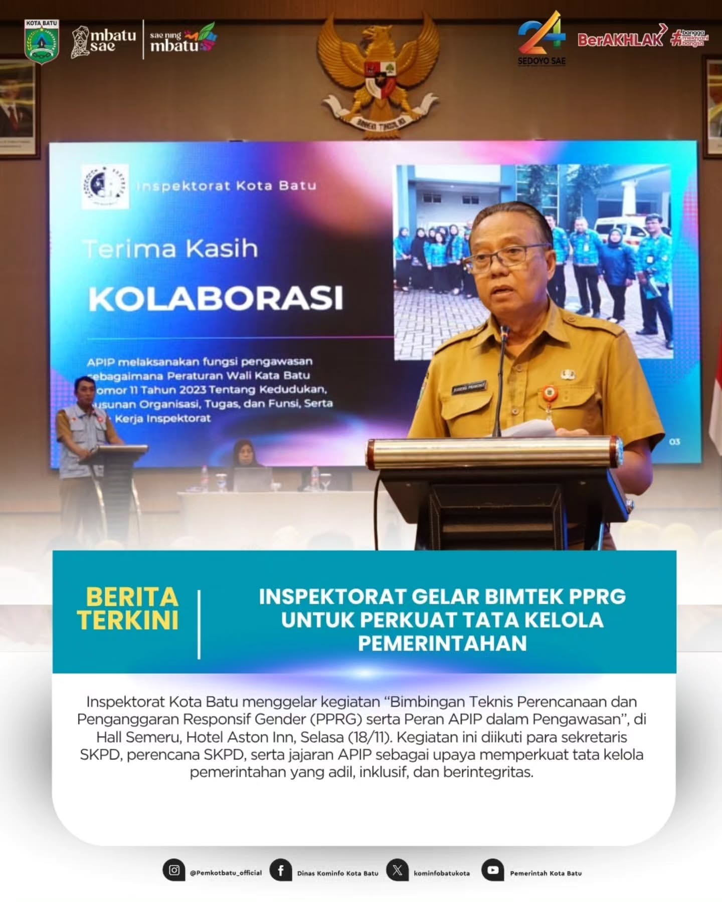 Inspektorat Kota Batu Gelar Bimtek untuk Perkuat Perencanaan dan Pengawasan Responsif Gender