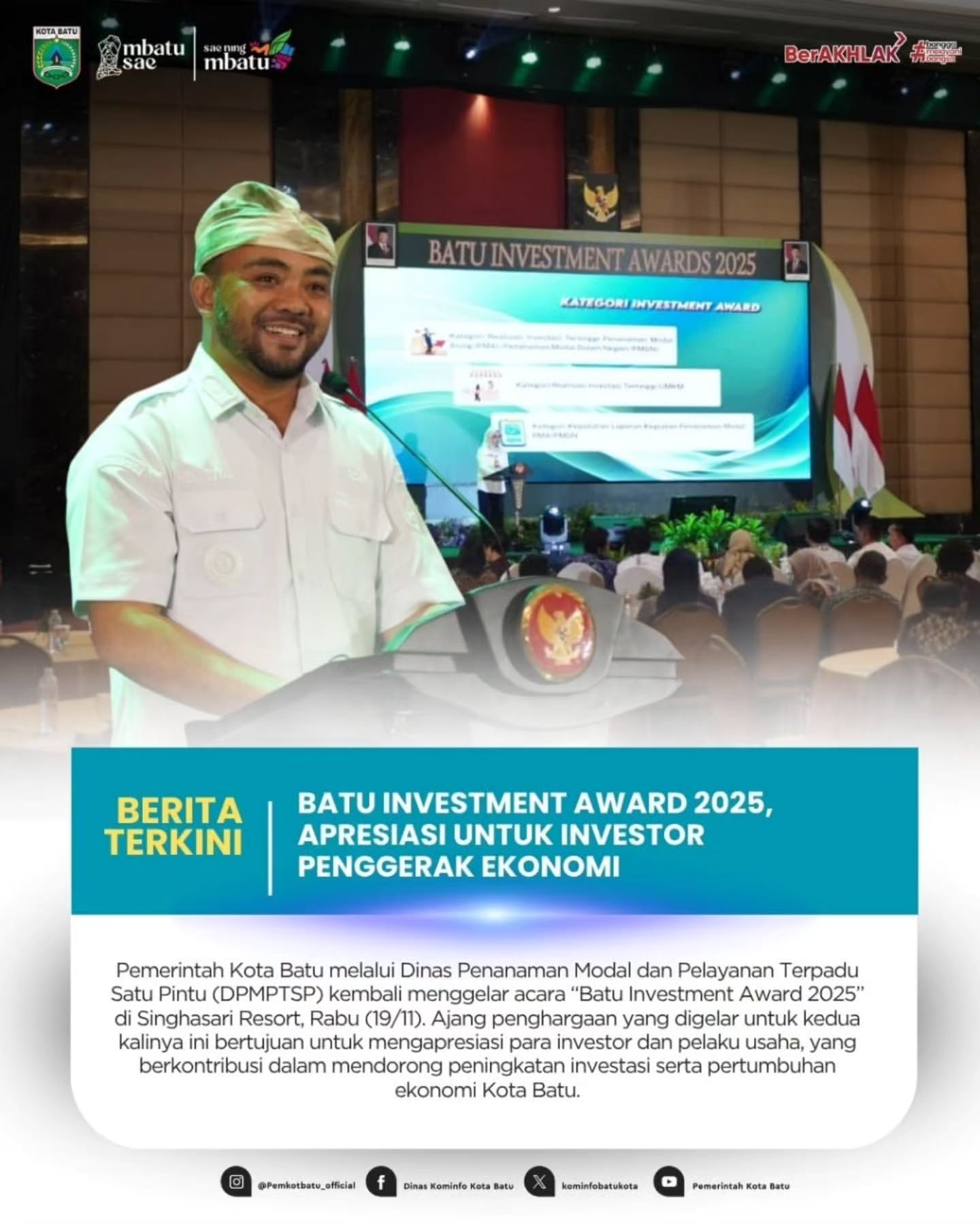 Batu Investment Award 2025: Penghargaan untuk Investor yang Jadi Penggerak Ekonomi Daerah