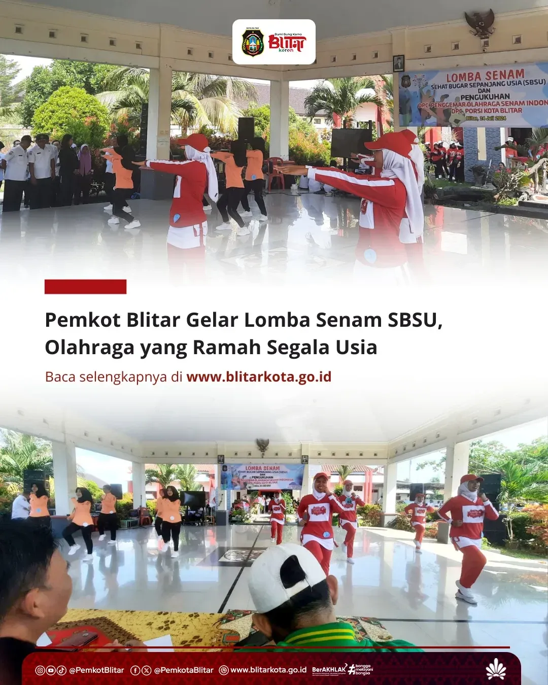 Lomba Senam Sehat Bugar Sepanjang Usia Meriah di Kota Blitar