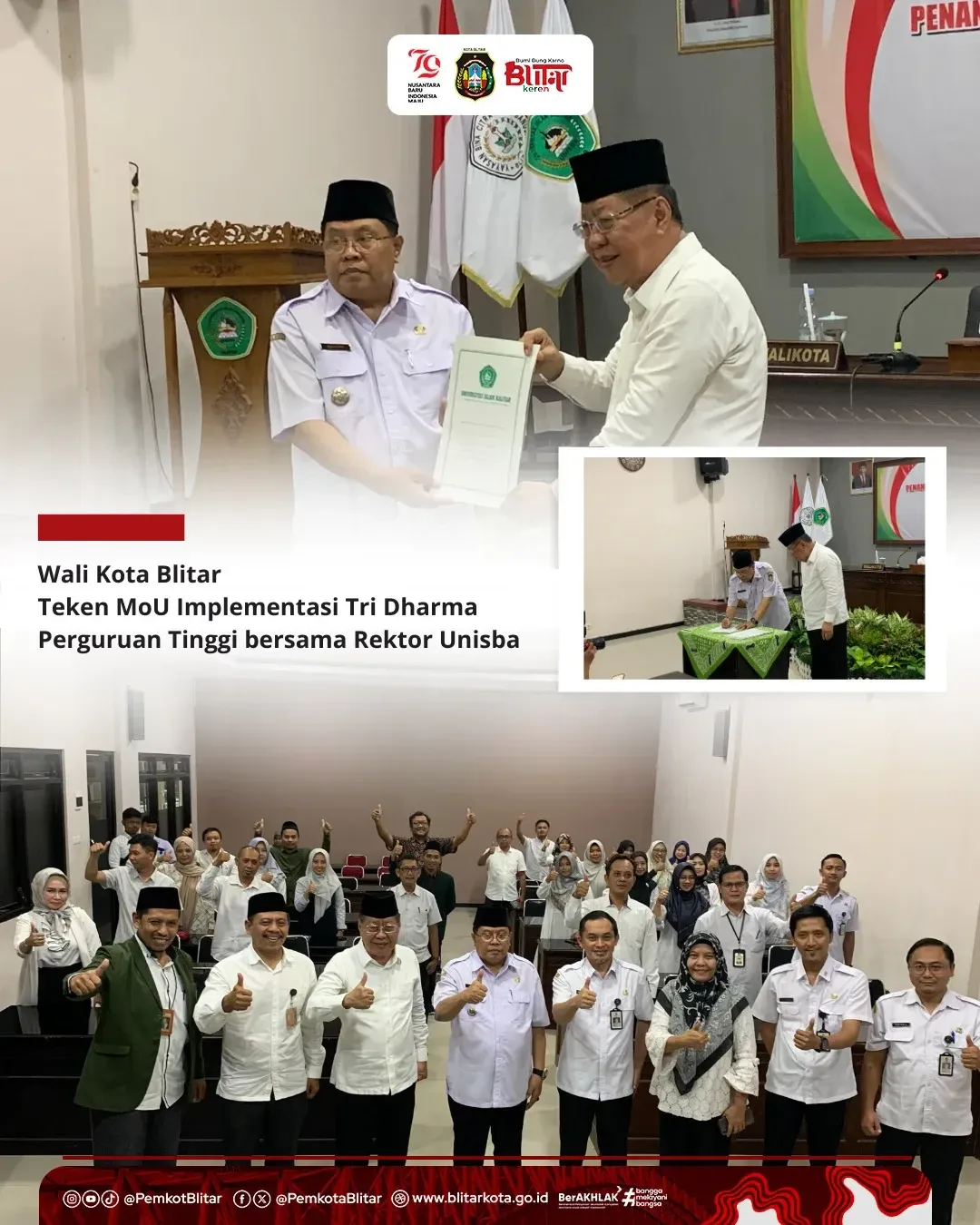 Wali Kota Blitar Tandatangani MoU dengan UNISBA untuk Peningkatan Pendidikan