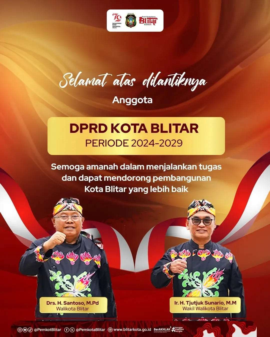 Pelantikan Anggota DPRD Kota Blitar Periode 2024-2029