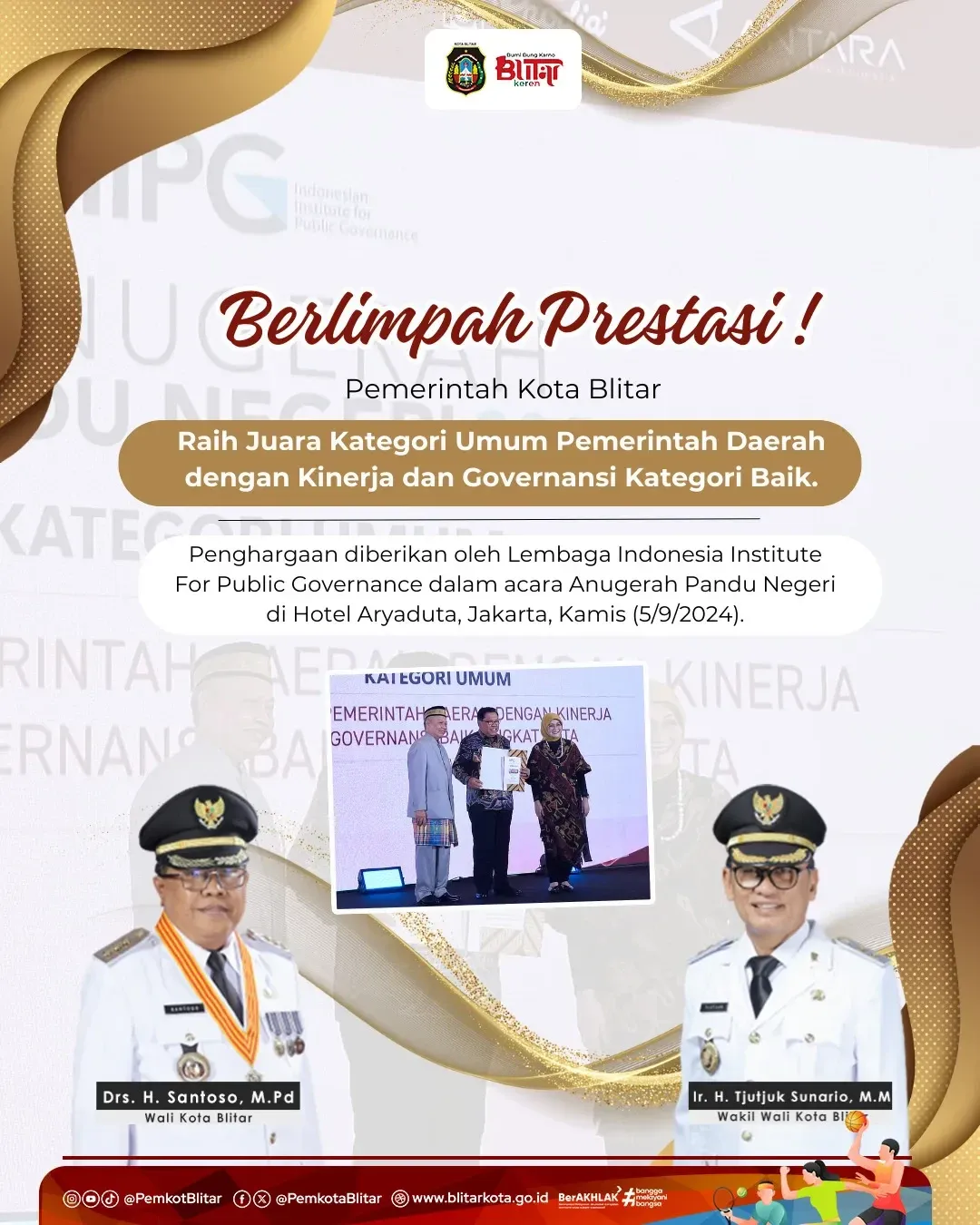 Kota Blitar Raih Penghargaan Anugerah Pandu Negeri 2024