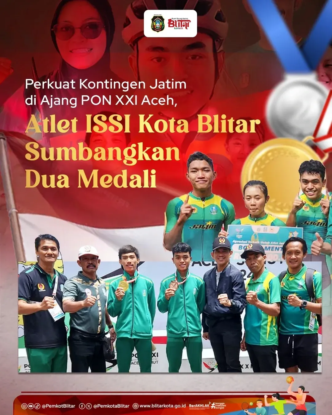 Atlet Blitar Raih Medali Emas dan Perunggu di PON Aceh