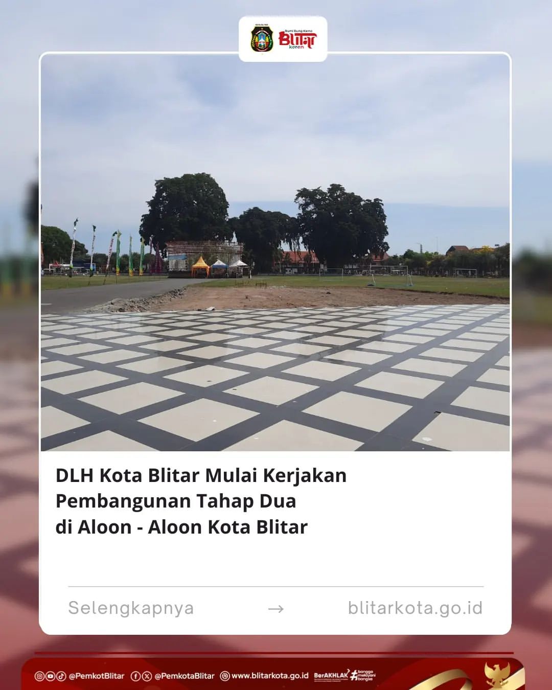 Pembangunan Aloon-Aloon Kota Blitar Tahap Dua Dimulai