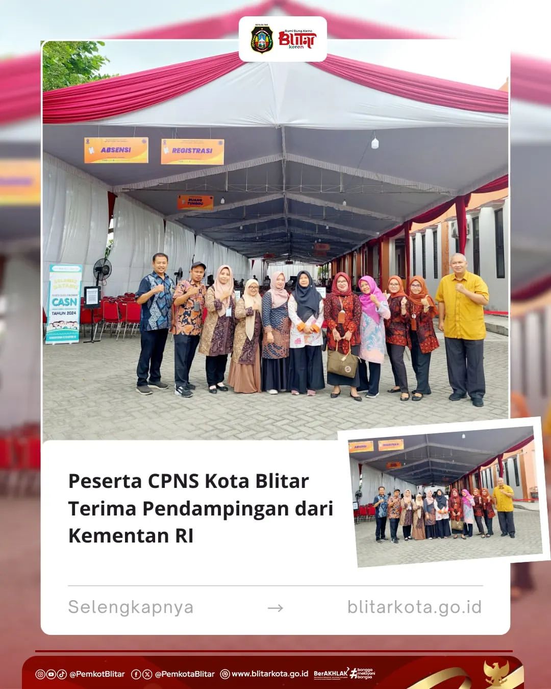 Kelancaran Ujian CPNS di Kota Blitar Dapat Dukungan Kementerian Pertanian