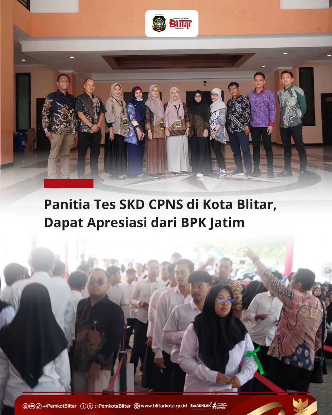 Apresiasi BPK Jatim atas Penyelenggaraan Tes SKD CPNS di Kota Blitar