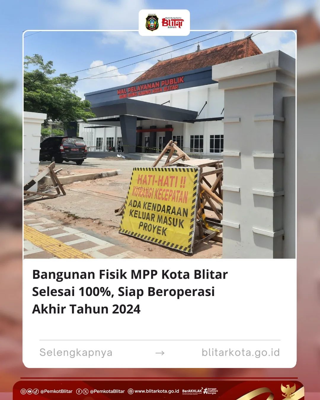 Mall Pelayanan Publik Kota Blitar Resmi Selesai Dibangun