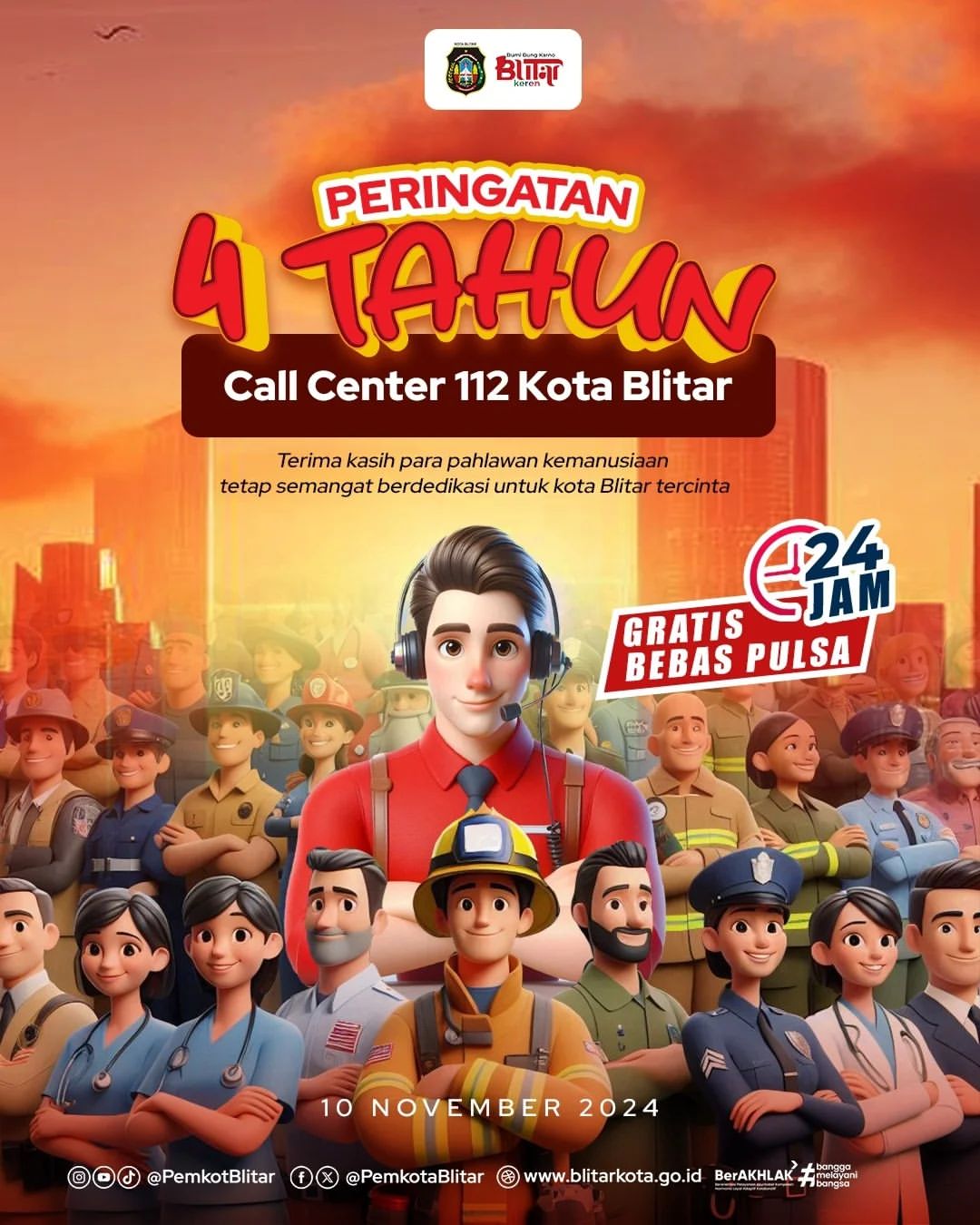 Empat Tahun Layanan Call Center Darurat 112 Kota Blitar