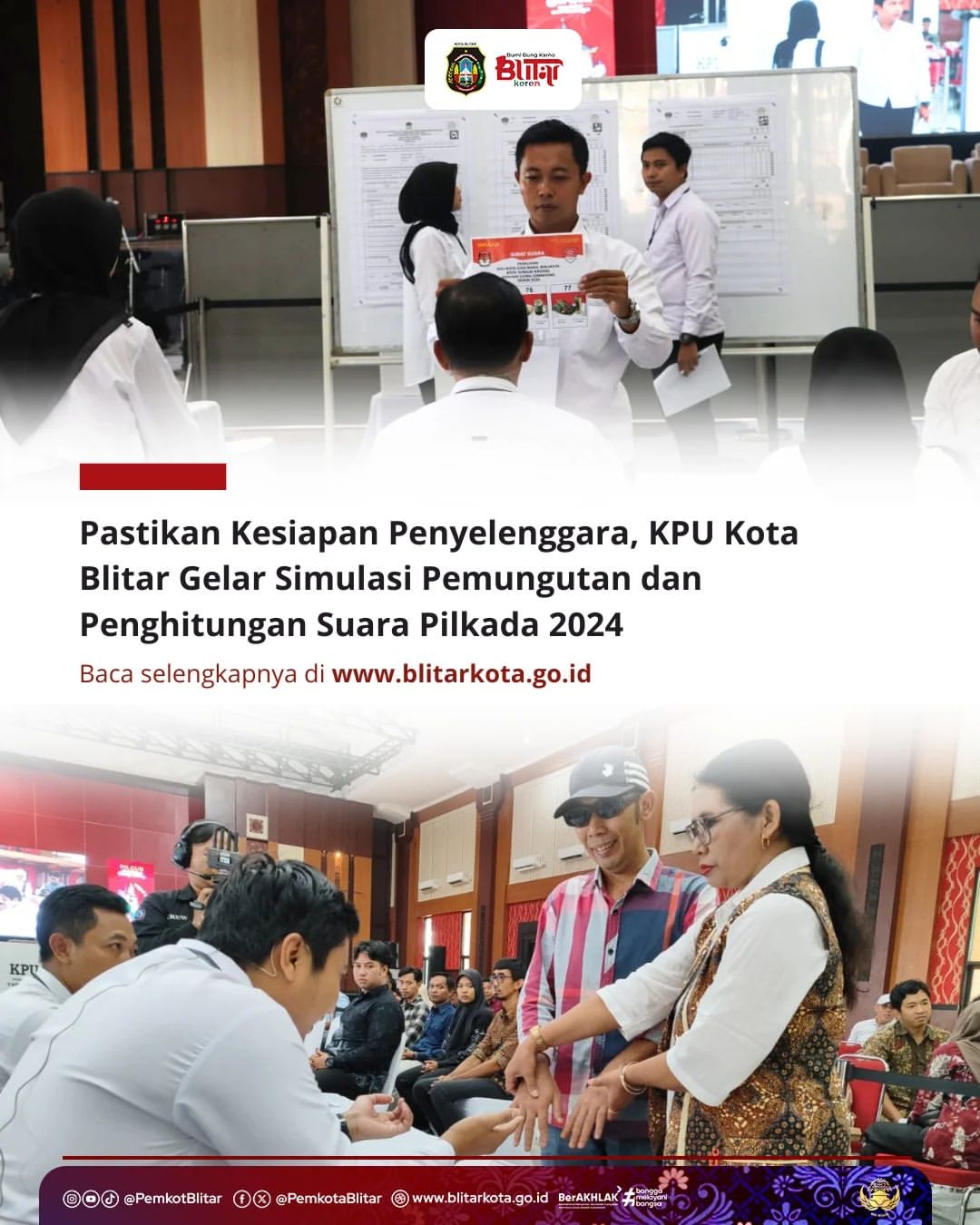 Simulasi Pemungutan Suara Pilkada 2024 di Kota Blitar