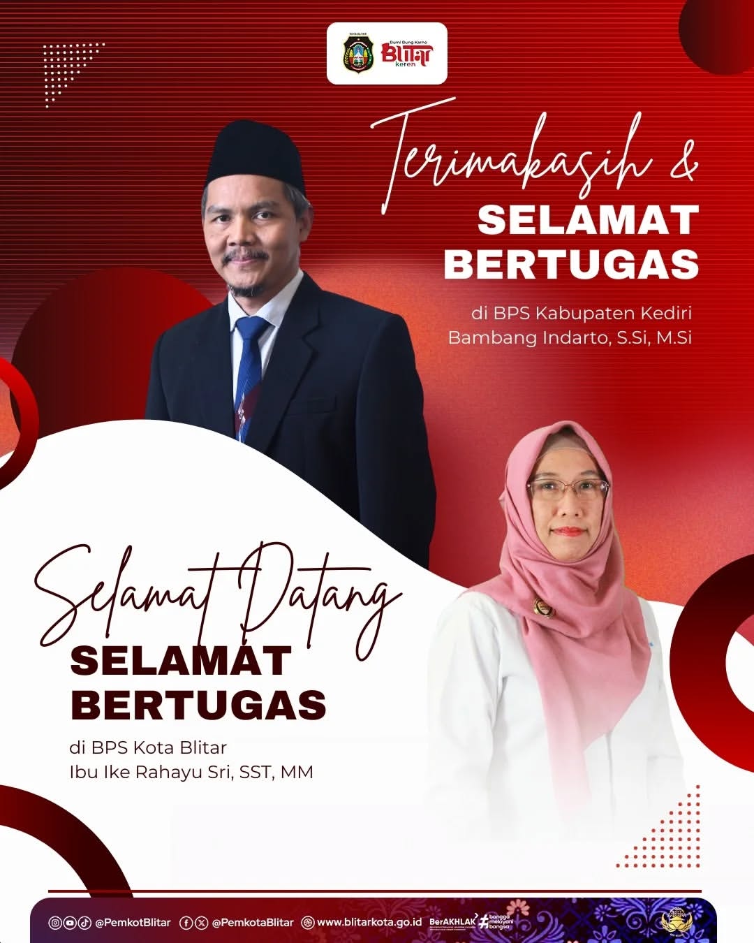 Pergeseran Pejabat di BPS Kota Blitar: Bambang Indarto Mundur, Ike Rahayu Bergabung