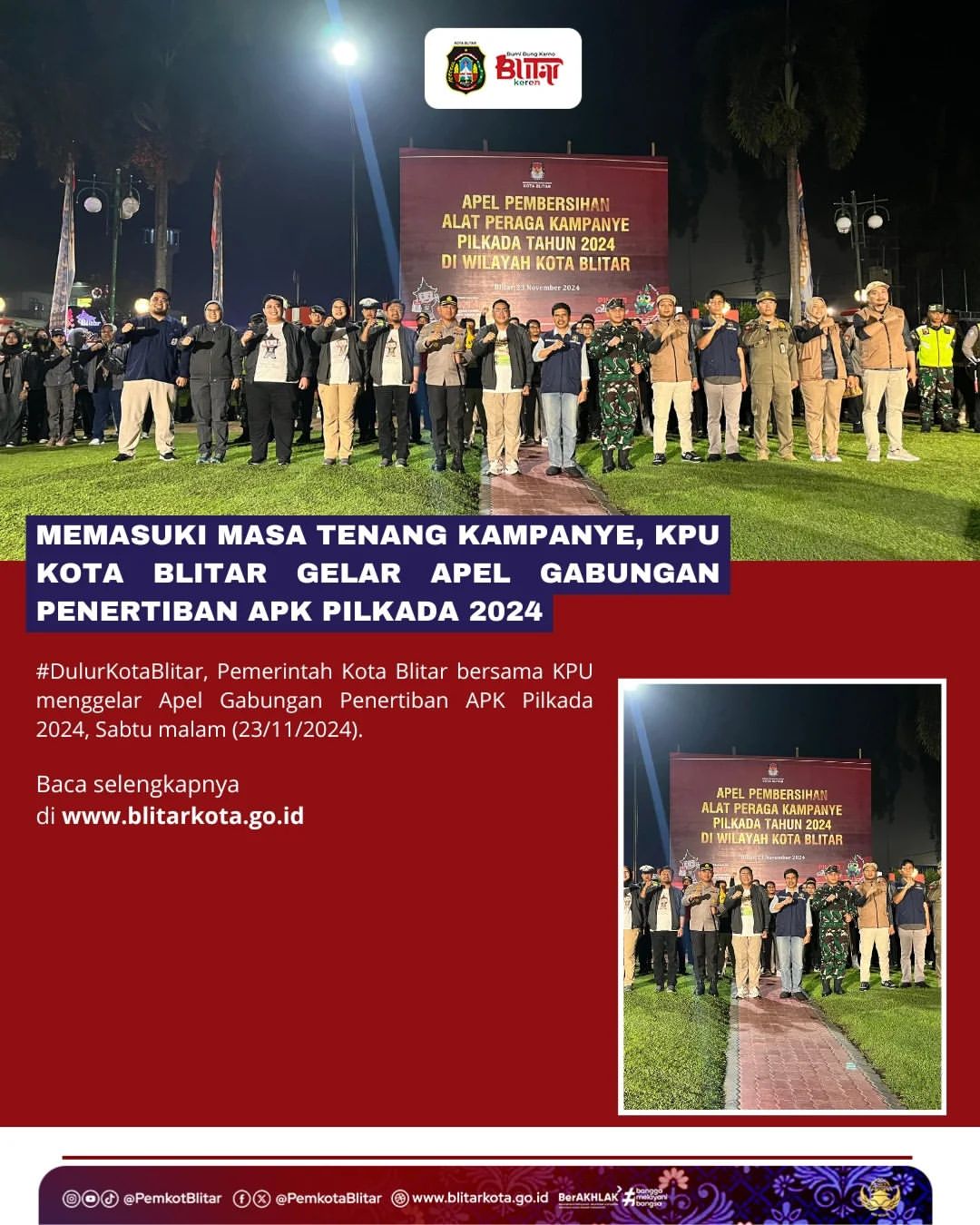 Penertiban Alat Peraga Kampanye di Kota Blitar Berlanjut